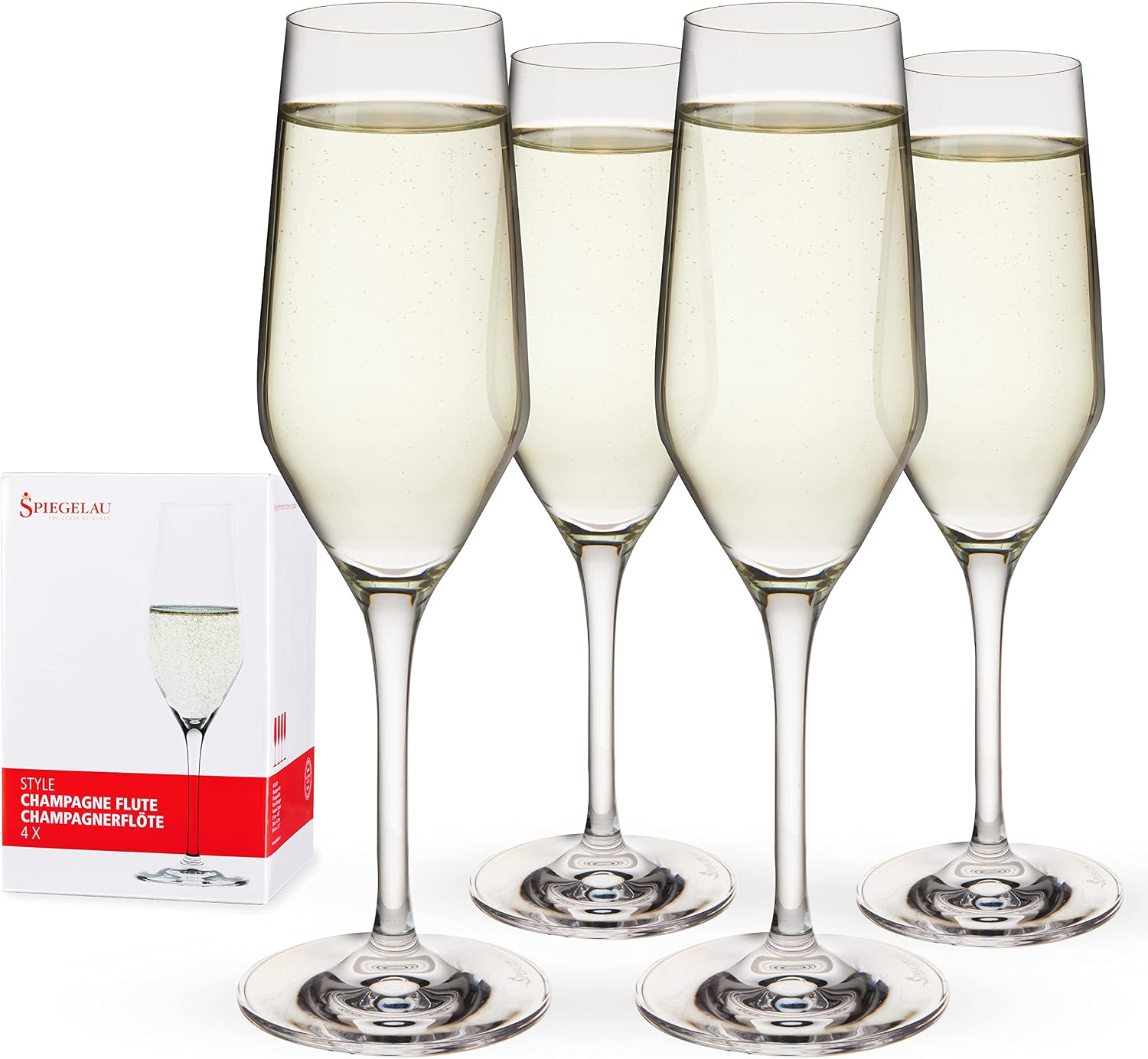 Spiegelau Style Crystal White Wine Glasses Gift Set, Elegant Stemmed Wine Glasses, Stylish Glassware for Dinner Party, Home Bar, Wedding Gifts, Birthday Gifts, Hosting Essentials, 15.5 oz, Set of 4
