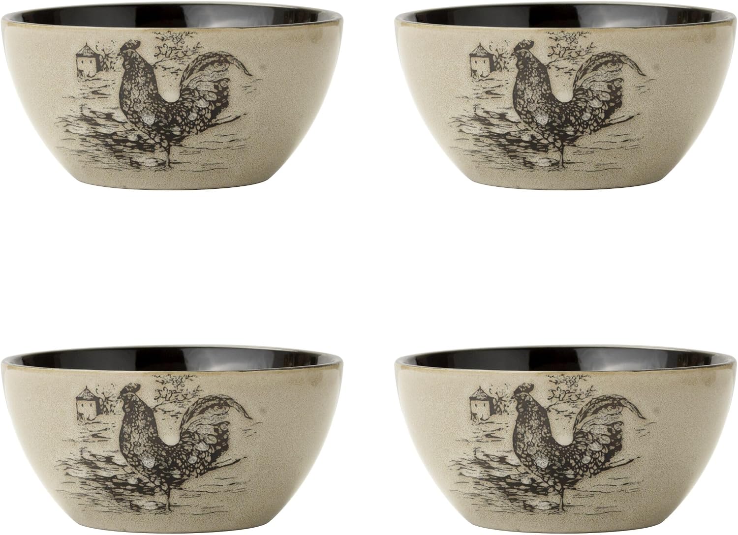 Pfaltzgraff Homespun Rooster 16-Piece Dinnerware Set, Service for 4 Brown