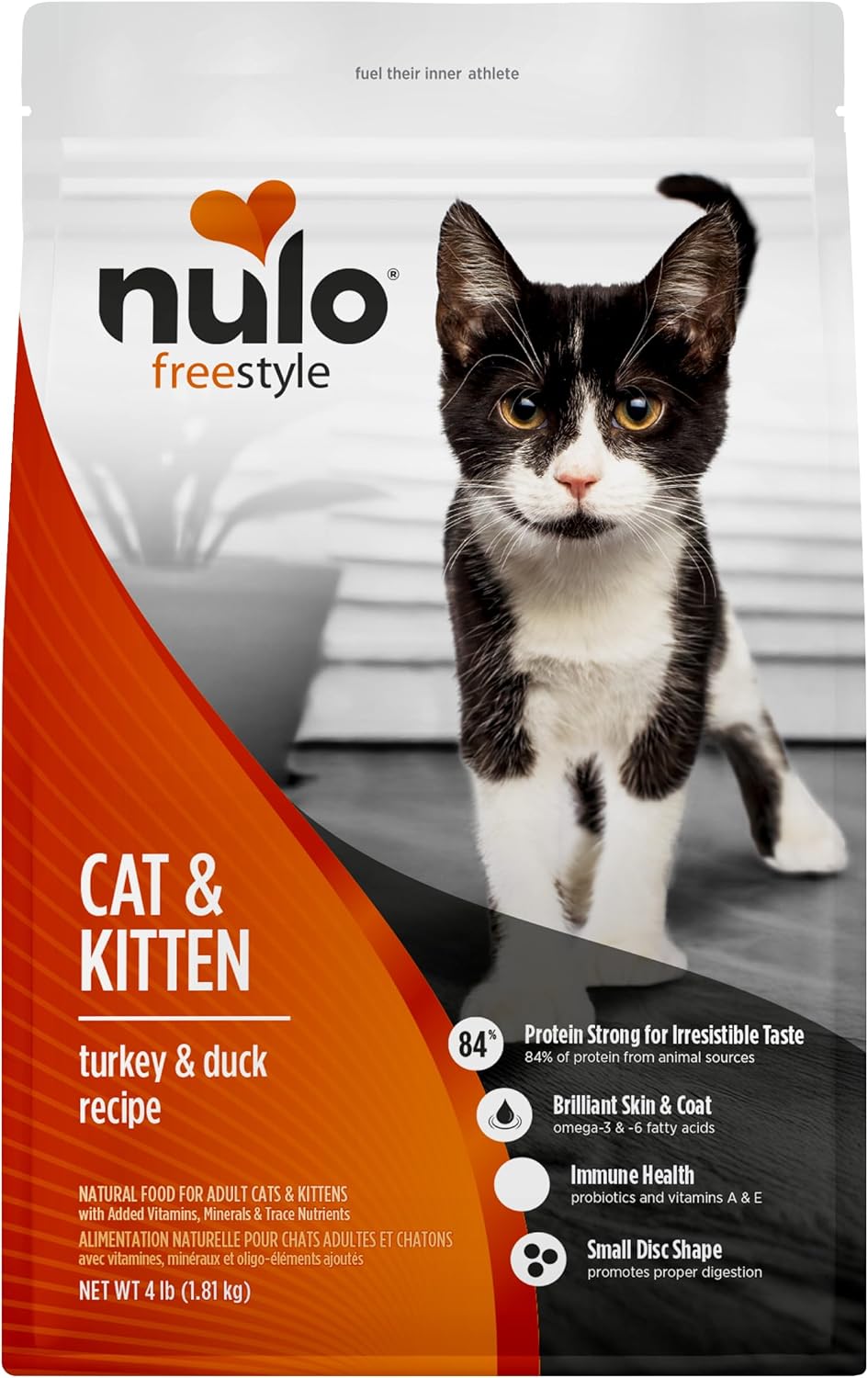 Nulo Freestyle Cat & Kitten Dry Food - Turkey & Duck Recipe, High Protein Grain Free Cat Food, Natural Kibble with Probiotics & Omega Fatty Acids
