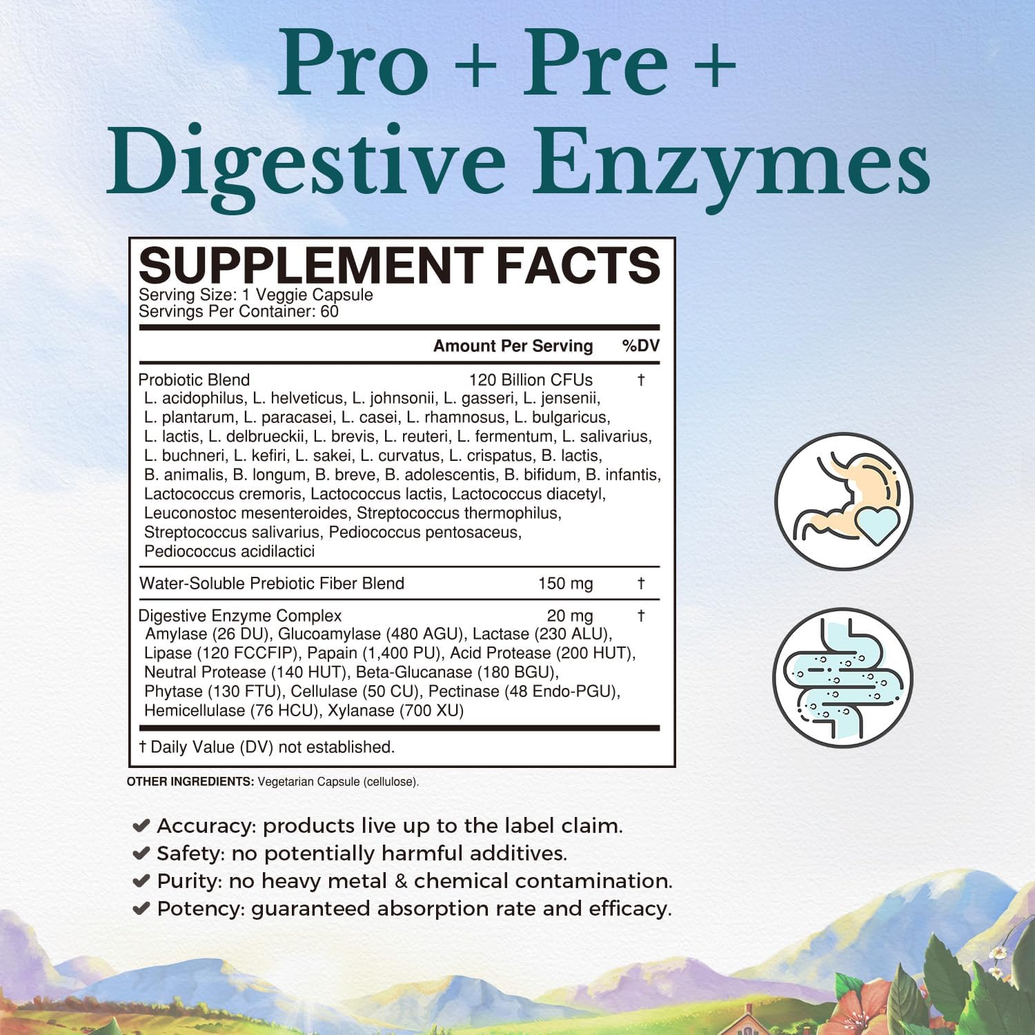 VITALITOWN Probiotics 120 Billion CFUs | 36 Strains