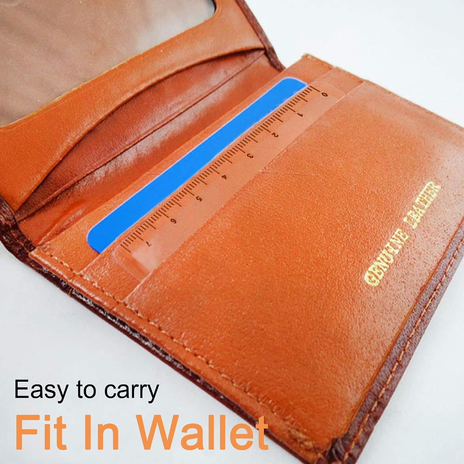 MagDepo 6 Pack Credit Card Size Magnifier Ruler Fire Starter Magnifying Glass Wallet Pocket Magnifier for Reading Small Print, Map, and Book-Blue