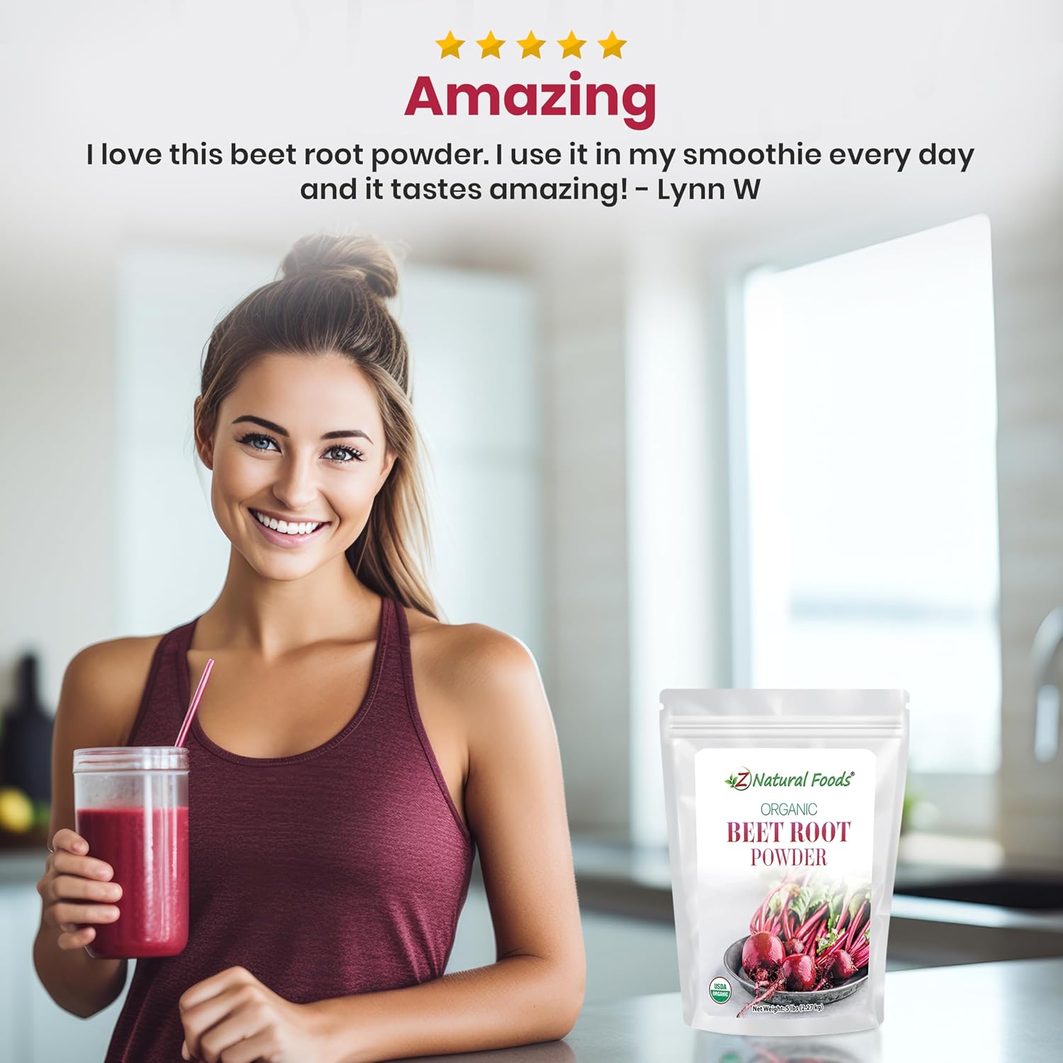 Z Natural Foods Organic Beet Root Powder - Vegan, Gluten Free, 16 oz