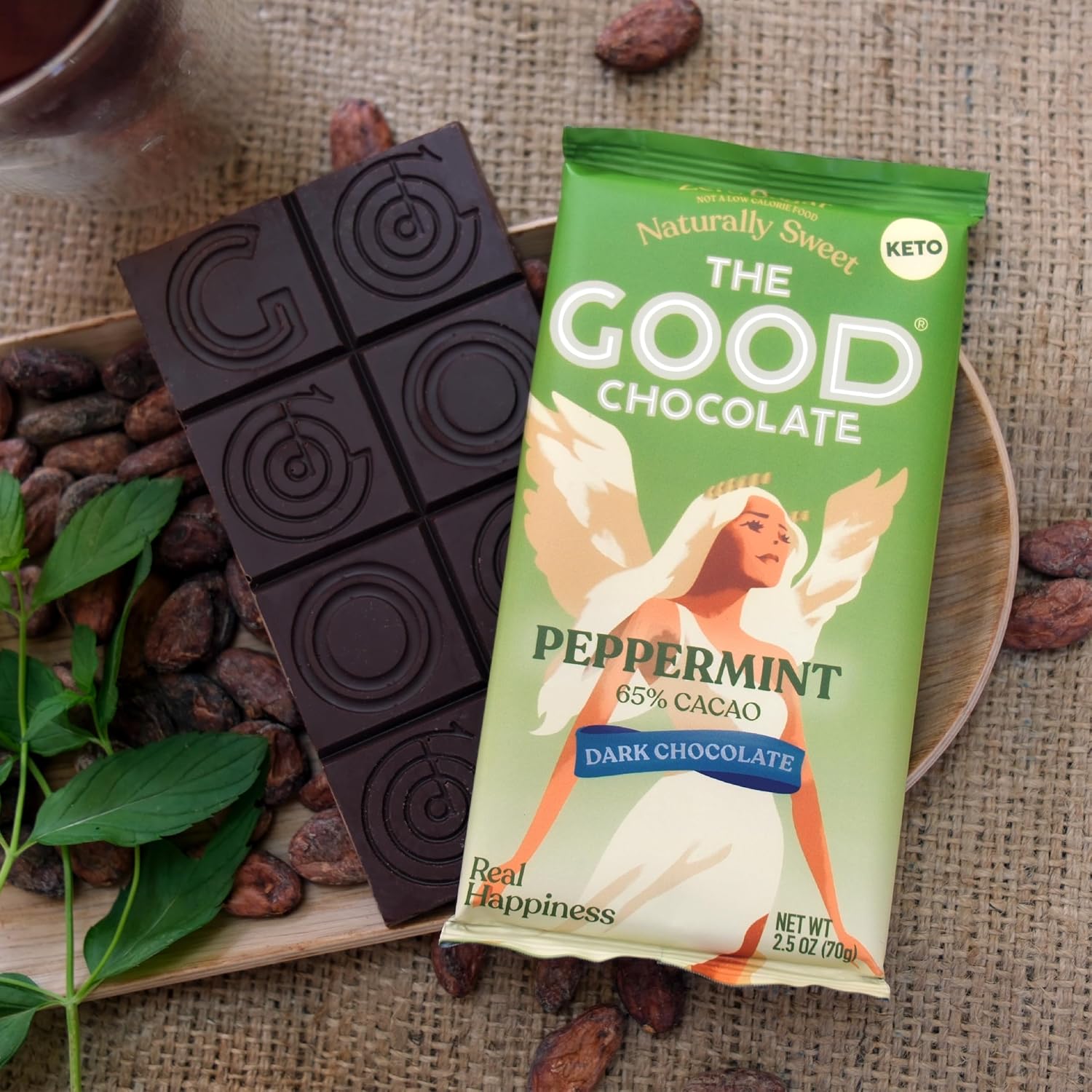 THE GOOD CHOCOLATE – Dark Chocolate Bars with Zero Sugar & Lower Net Carbs – Keto Chocolate Bar with Lower Calories, All Natural and Non-GMO Keto Snacks, 2.5 oz (6 Bars Value Pack)
