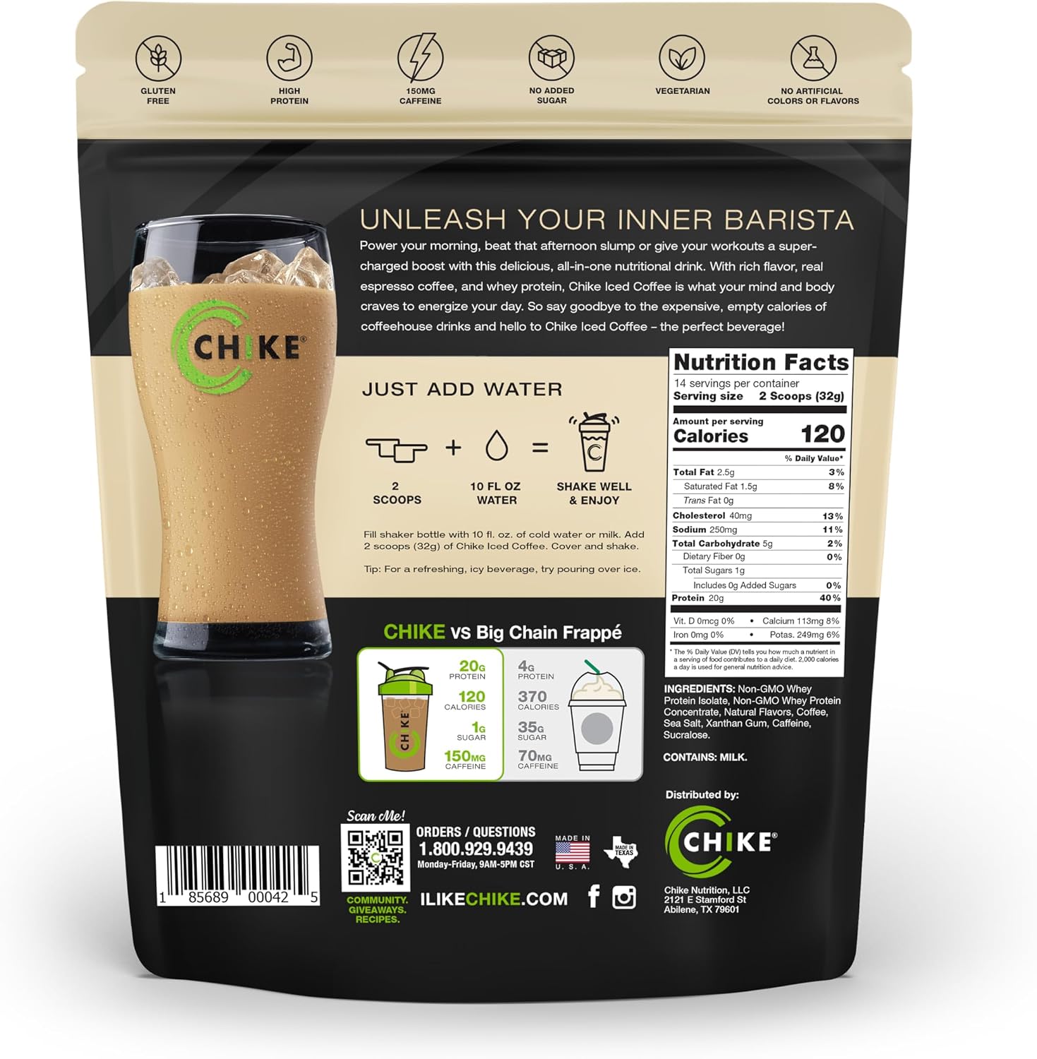 Chike Mocha High Protein Iced Coffee, 20 G Protein, 2 Shots Espresso, 1 G Sugar, Keto Friendly and Gluten Free, 14 Servings (15.3 Ounce)