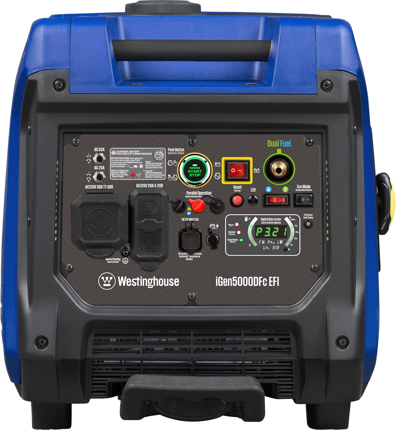 Westinghouse 5000 Peak Watt Super Quiet Portable Inverter Generator, Remote Electric Start with Auto Choke, Wheel & Handle Kit, RV Ready, Gas Powered, Parallel Capable
