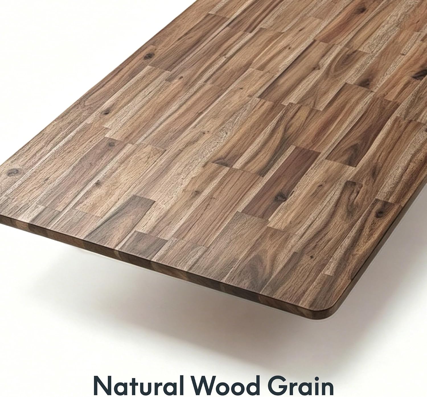FLEXISPOT Acacia Solid Wood 55"x28" Butcher Block Desktop, Walnut | Acacia Solid Wood, Thick Beveled Edge, For Standing Desk, Office Table, Workbench, DIY Furniture Projects