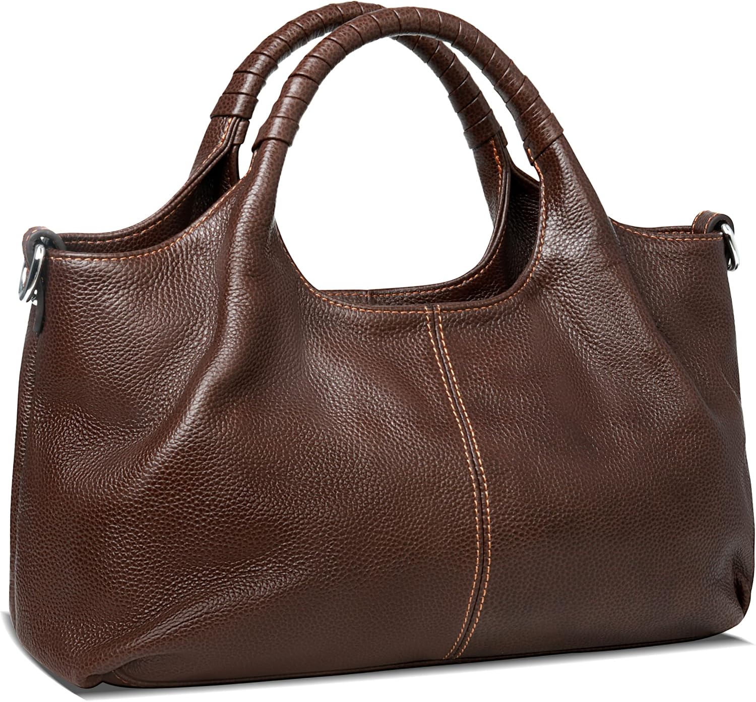 Iswee Leather Satchel Women Purse and Handbag Crossbody Shoulder Bag Hobo | Genuine Cowhide Leather Tote Top Handle Bag Soft & Durable Medium Size Bags with Detachable Multiple Pocketbooks Trendy