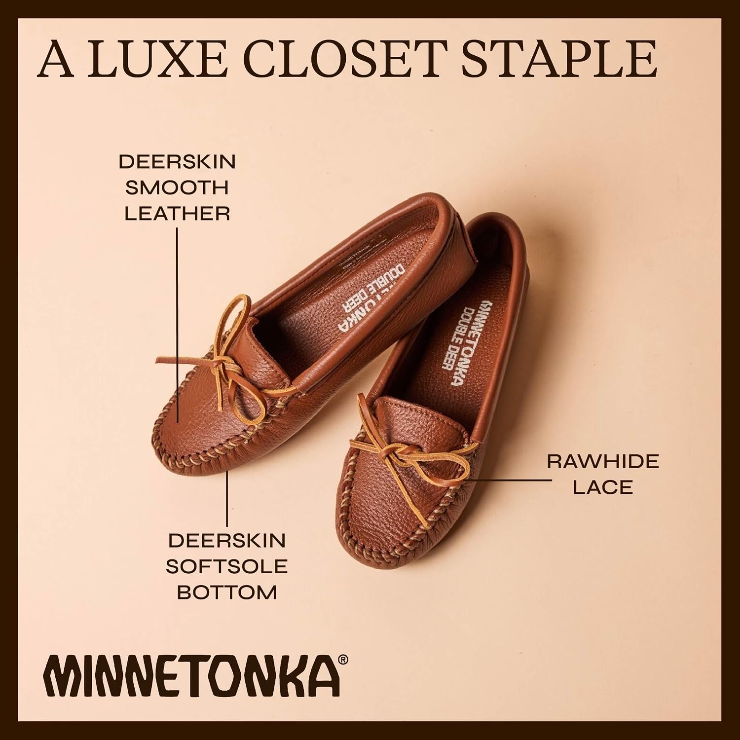 Minnetonka Women's Double Deerskin Softsole Moccasin