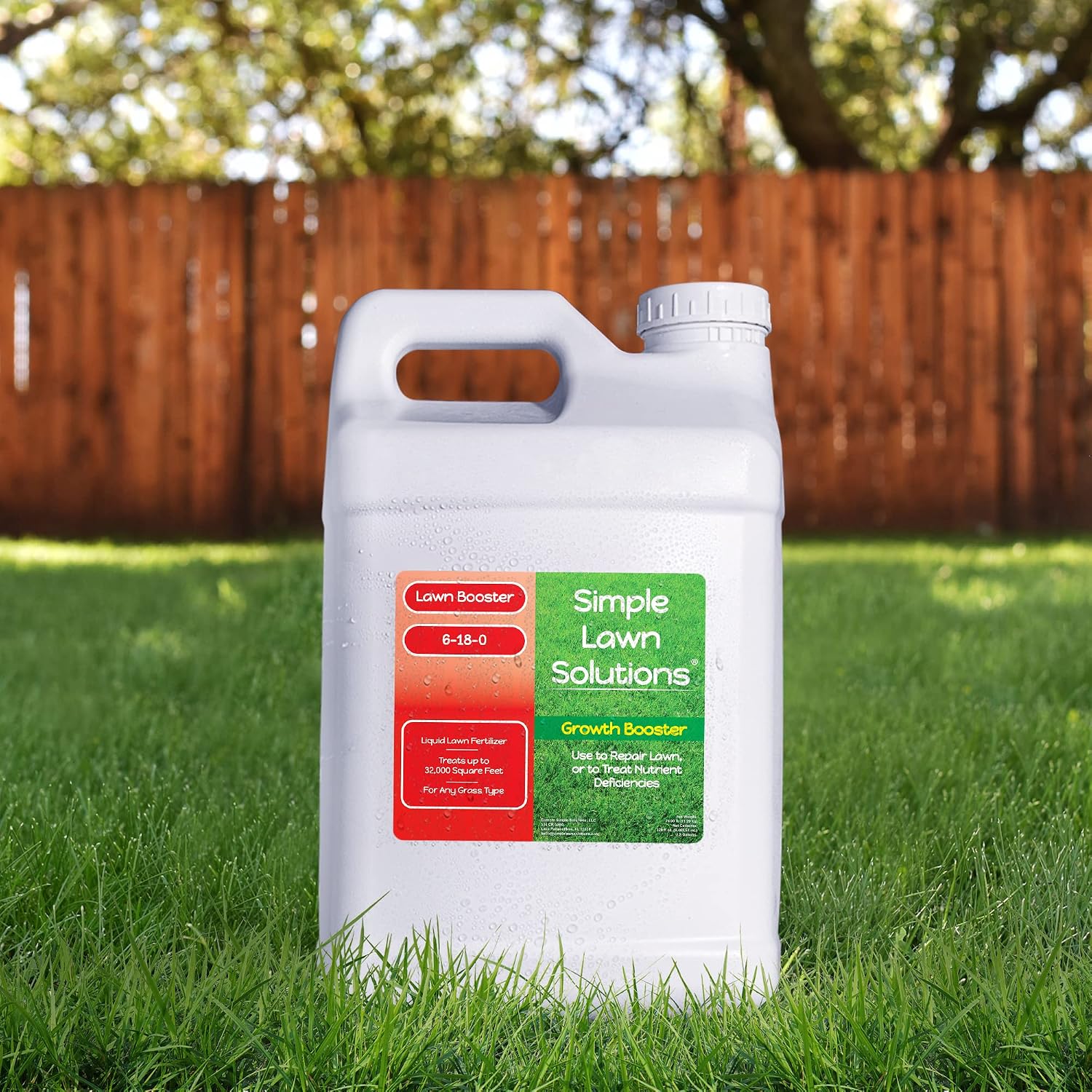 Extreme Grass Growth Lawn Booster- Liquid Spray Concentrated Starter Fertilizer with Humic Acid- Any Grass Type- Simple Lawn Solutions (32 oz. w/Sprayer)