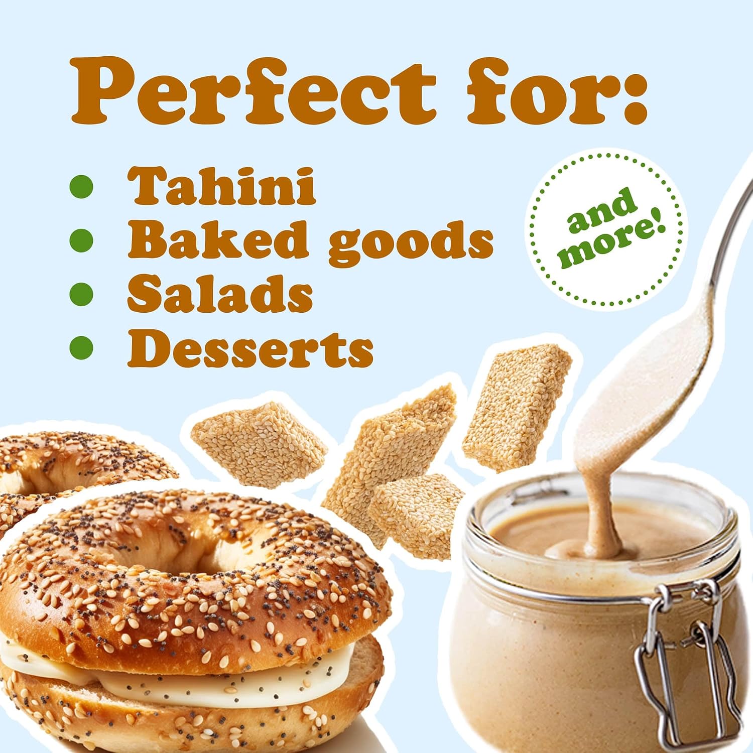 Food to Live Organic Hulled Sesame Seeds, 2 Pounds – Whole Raw White Sesame Seeds, Non-GMO, Kosher, Vegan, Unroasted, Bulk. High in Iron, and Calcium. Perfect for Tahini Paste, Stir-fries, and Salads.