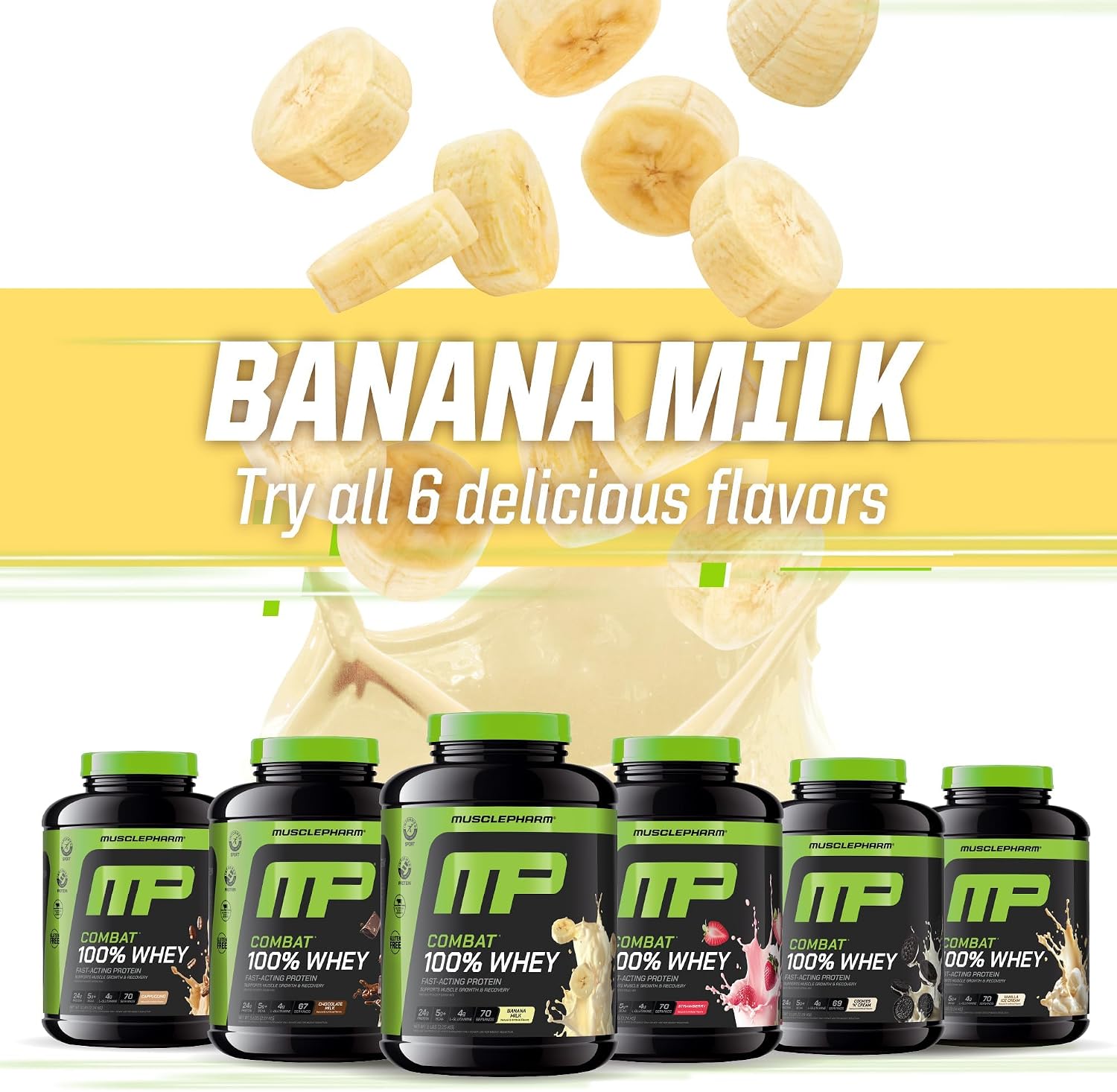 MusclePharm Combat 100% Whey Protein Powder, Vanilla Flavor, Fast Recovery & Muscle Gain with Whey Protein Isolate, High Protein Powder for Women & Men, Gluten Free, 5 lb, 70 Servings | Whey Protein Isolate, Fast Recovery Support, Muscle Gain Support, Hi…