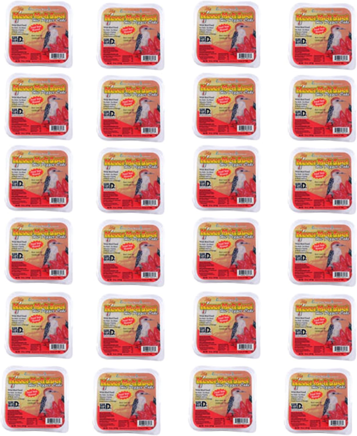 BestNest Set of 24 Pine Tree Never Melt Hot Pepper Suet Cakes, 12 oz. Each