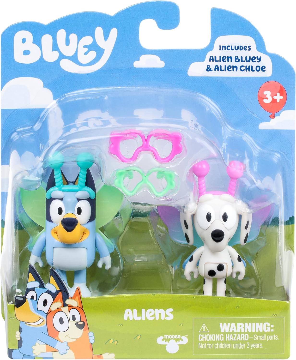 Bluey School Figurine Toys Pack of 4, Articulated Character Toys with Chloe, Rusty, and Calypso Figurines, Small Action Figures for Kids Ages 3+