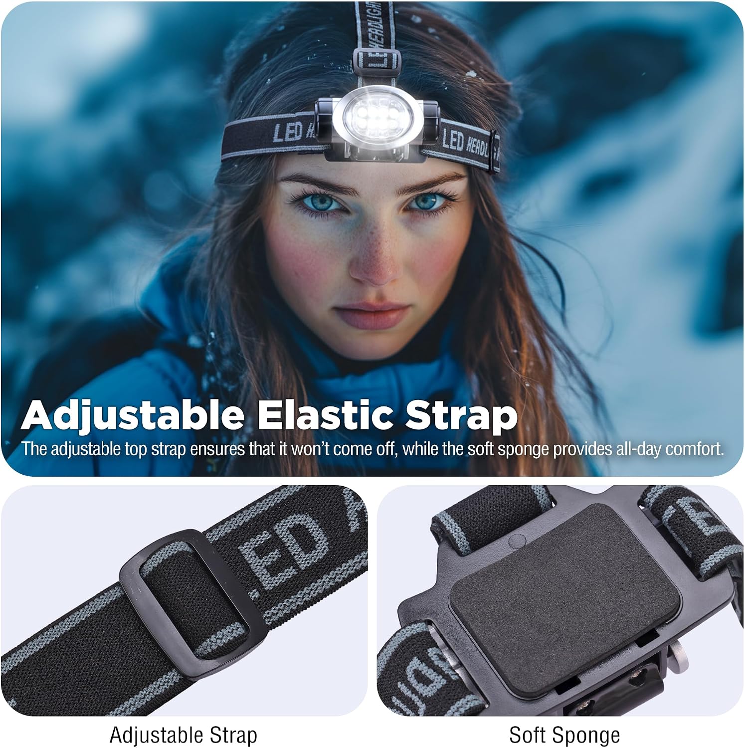 EverBrite 5 Pack LED Headlamp, Pivoting Head with Adjustable Headband | Batteries Included, 4 Lighting Modes, Pivoting Light Head, Adjustable Headband