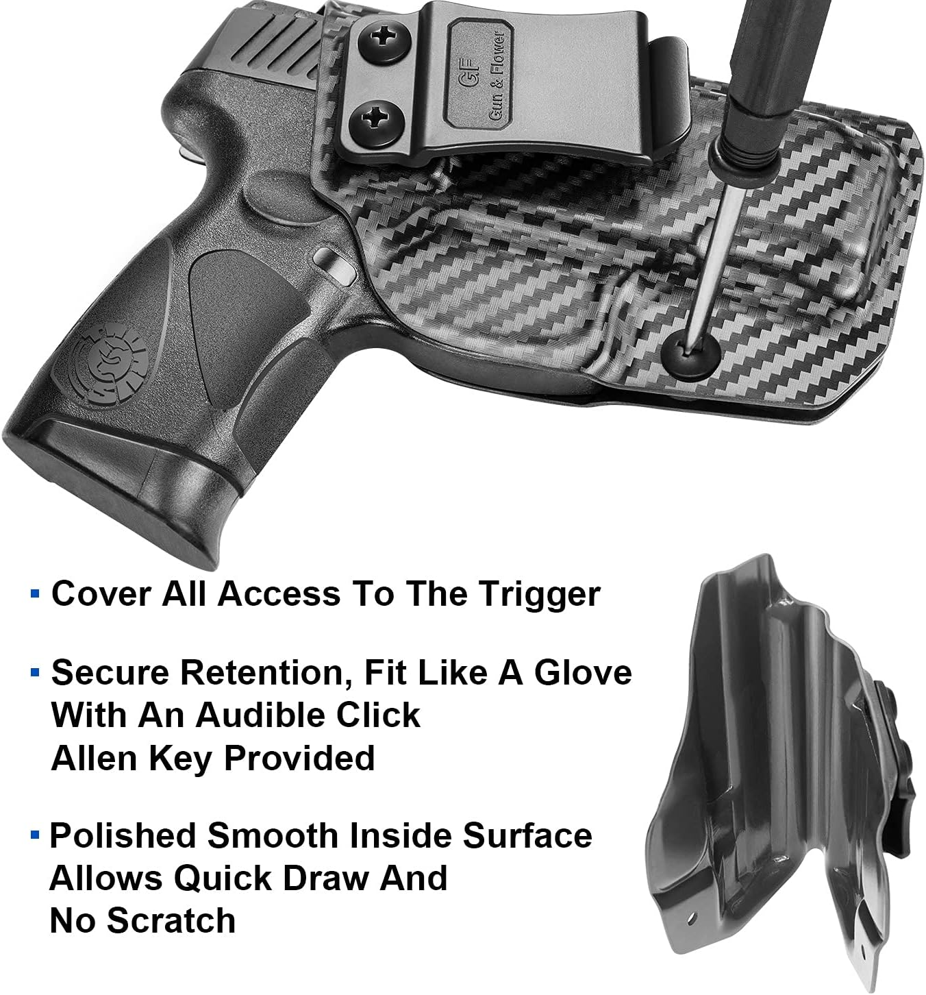 Taurus G2C & G3C Polymer IWB Holster Concealed Carry | Adj. Cant & Retention | Inside Waistband | Compatible with Taurus G3C/ G2C/ G2S/ PT111/ PT140