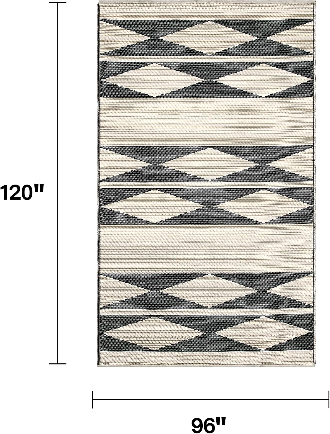 Fab Habitat Outdoor Rug - Waterproof, Fade Resistant, Crease-Free - Premium Recycled Plastic - Geo Tribal - Porch, Deck, Balcony, Mudroom