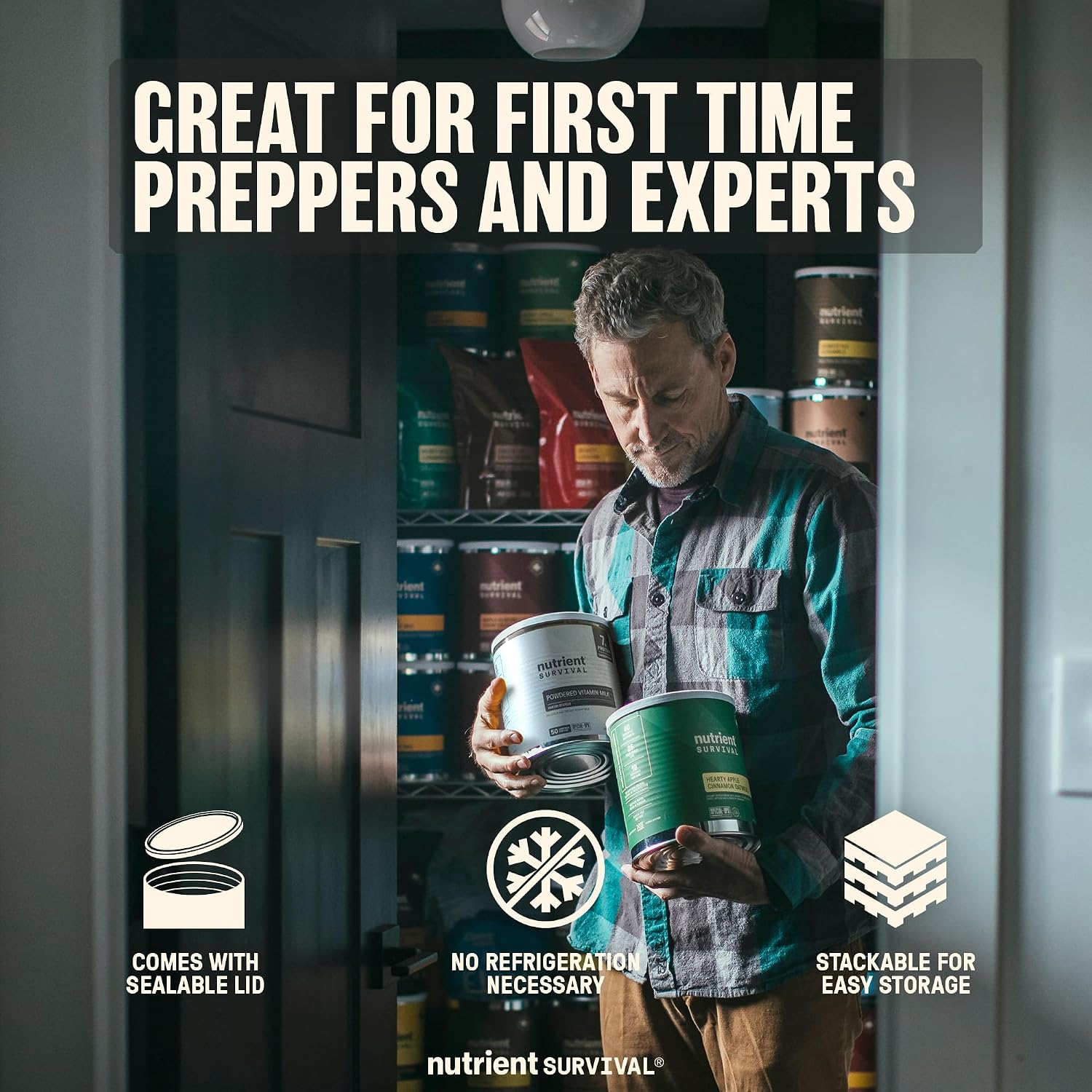 Nutrient Survival Vitamin Powdered Milk, Freeze Dried Prepper Supplies & Emergency Food Supply, 21 Essential Nutrients, Soy & Gluten Free