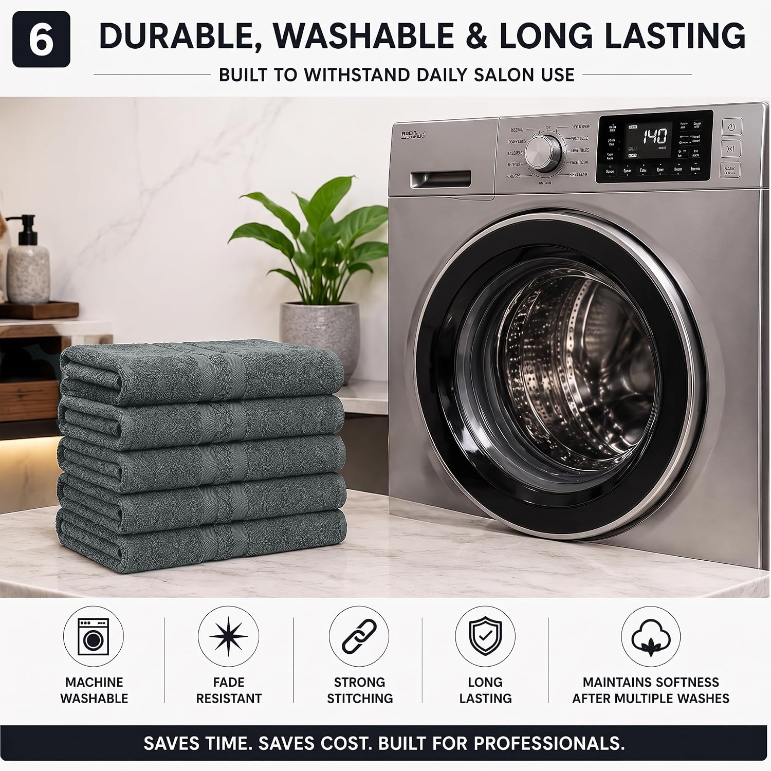 DAN RIVER 100% Cotton Salon Towels Set – 16x26 inches, Pack of 24, Highly Absorbent and Quick-Dry Towels for Hand, Salon, Spa, Beauty