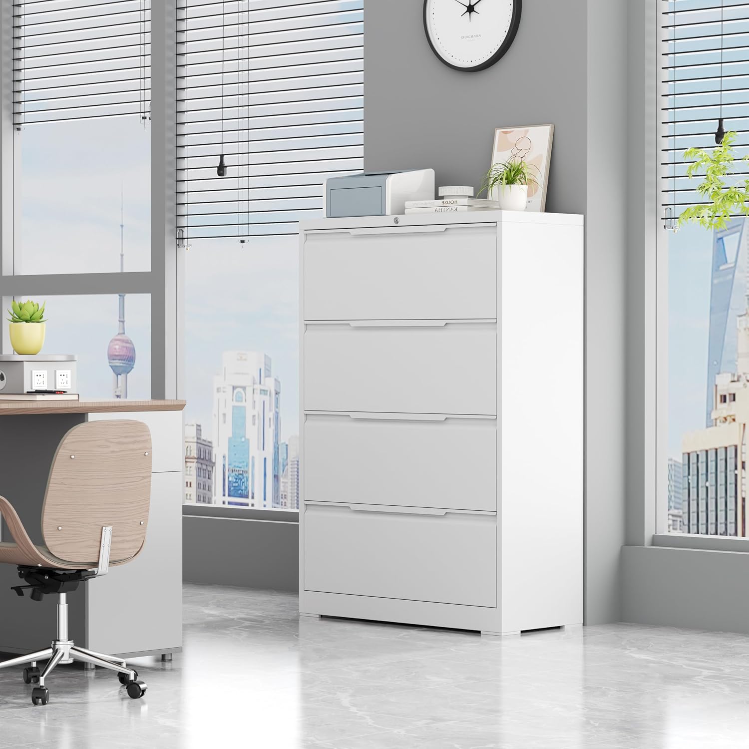 3 Drawer File Cabinet with Lock,Filing Cabinets for Home Office,Metal Small File Cabinet for Letters/Legal/A4 Size, Assembly Required,Black 3 Drawer-15 W