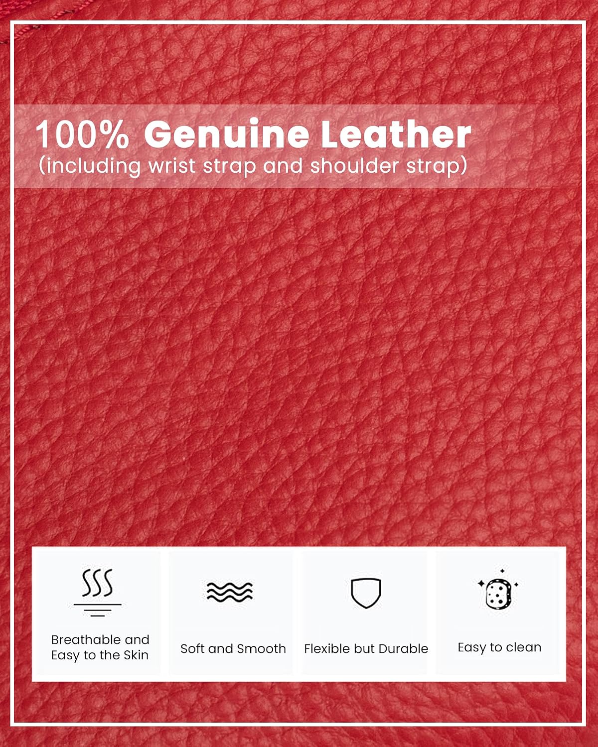 befen Genuine Leather Small Crossbody Bags for Women Wristlet Wallet Purses | Real Leather, RFID Blocking Card Slots, Wristlet Strap, Clutch Purse, Fit iPhone 17 Pro Max, Leather Handbags