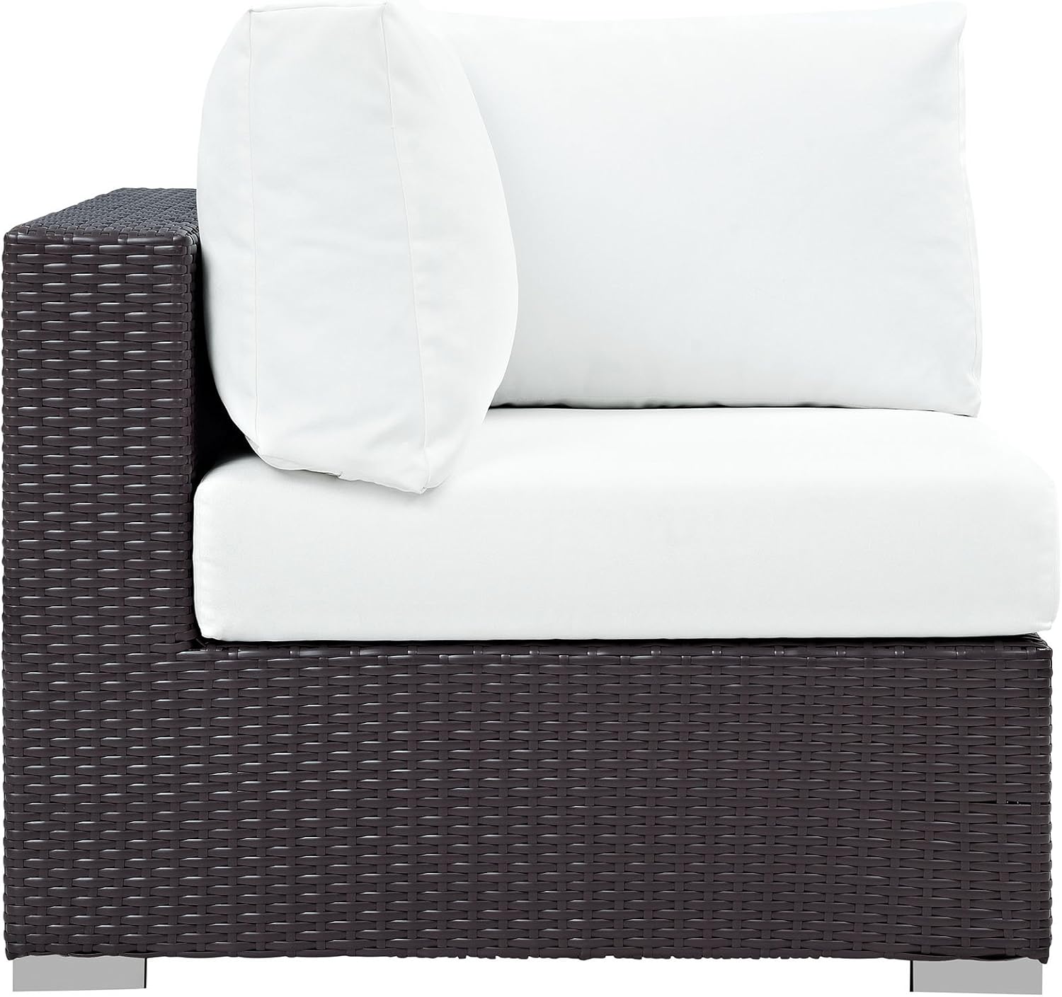 Modway Convene Wicker Rattan Outdoor Patio Loveseat in Espresso White