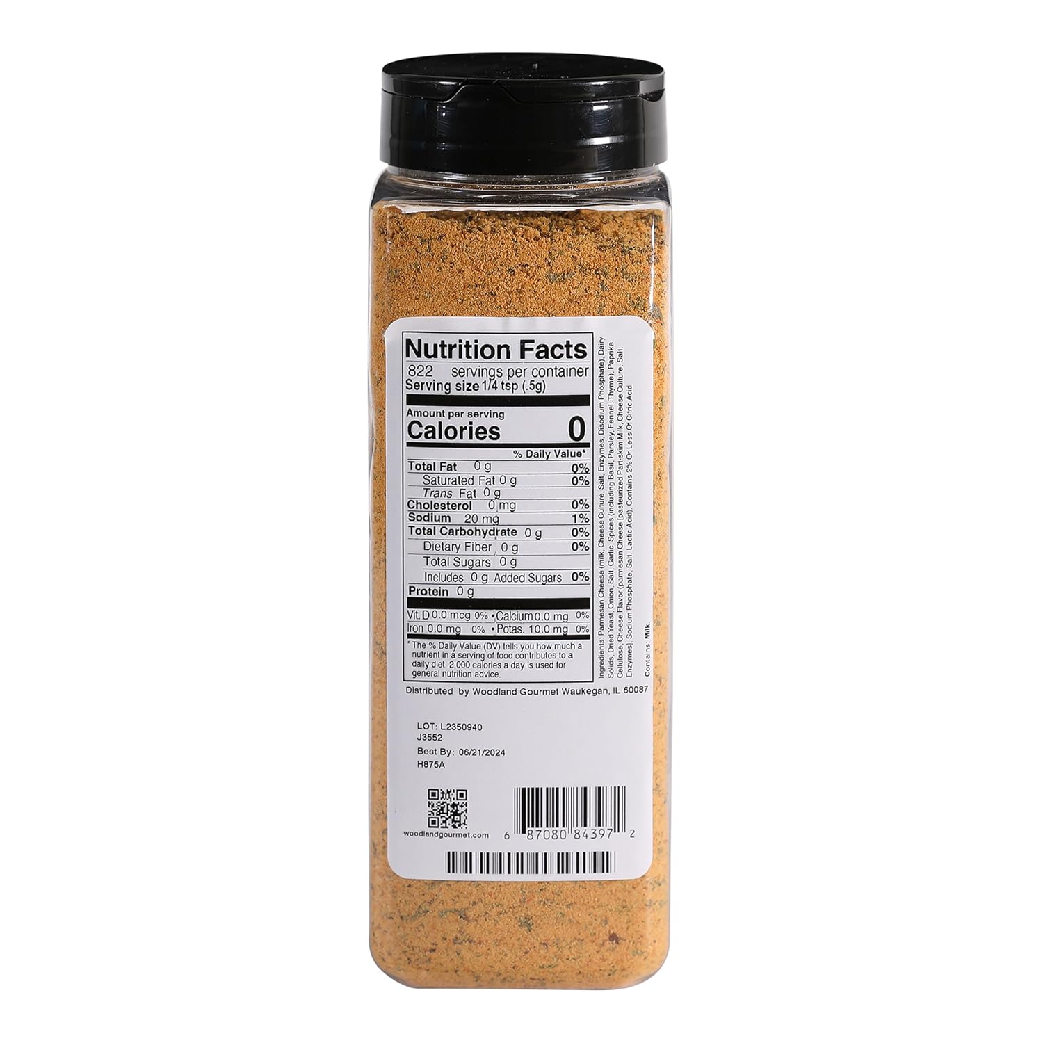 Truffle Parmesan & Black Garlic Seasoning, 18 oz – Gourmet Finishing Cheese Blend with Black Truffle Salt & Fermented Black Garlic, by Woodland Gourmet