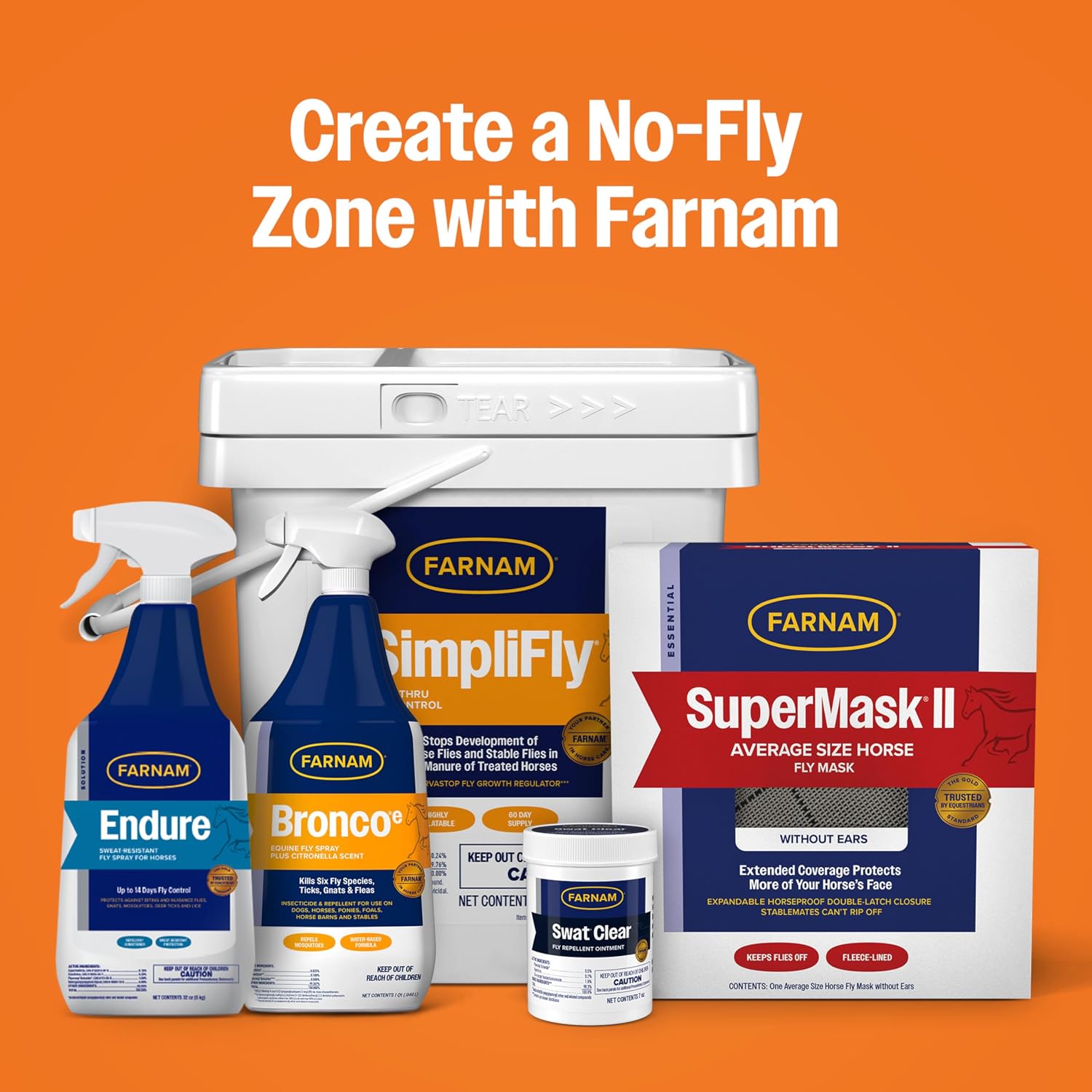 Farnam Endure Fly Spray for Horses, Sweat-Resistant, 128 oz, Gallon Refill