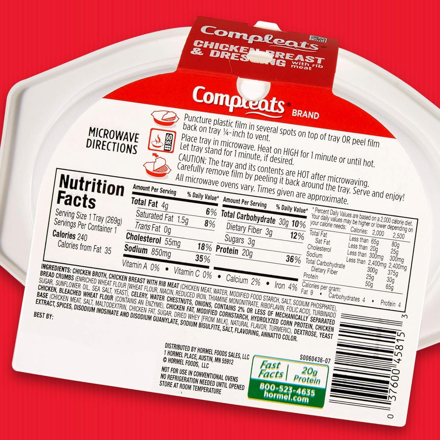 HORMEL COMPLEATS Turkey & Dressing Microwave Tray, 10 oz. (6 Pack)