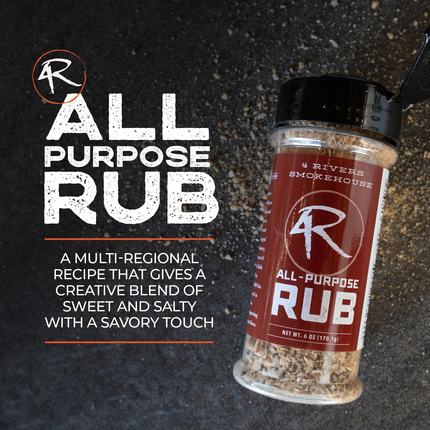 4 Rivers - Smokehouse Brisket Rub - Dry Rub Seasoning for Roasting, Slow-Cooking or Grilling - Premium Blend - Multi-Regional Recipe - Premium Ingredients - 6 oz | Seasoning for Roasting, Slow-Cooking or Grilling, Premium House-Made Blend, Multi-Regional…