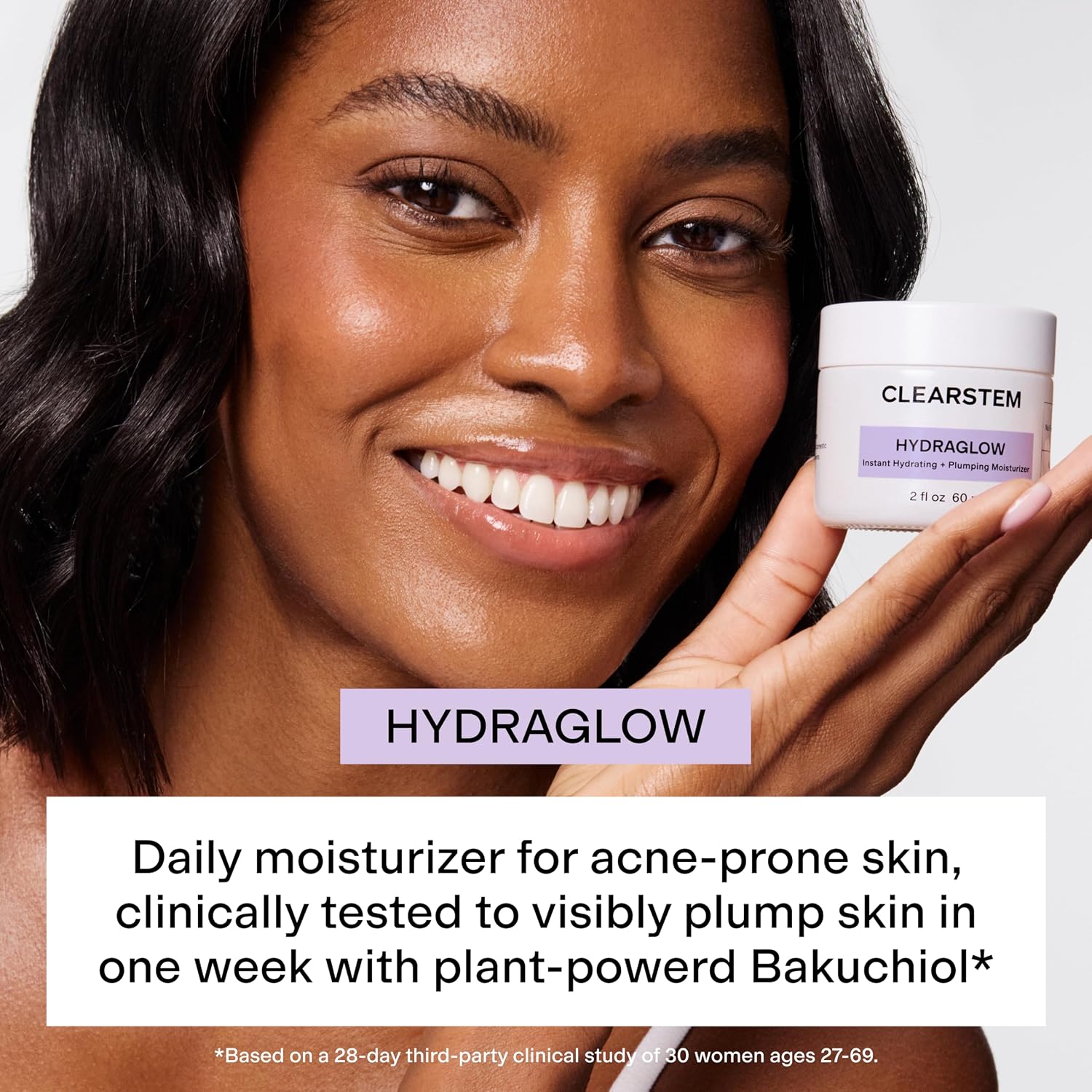 CLEARSTEM - HYDRAGLOW Stem Cell Moisturizer - Bakuchiol + Squalene - Youthful Skin Face Moisturizer - All Skin Types - Facial Skin Care Products