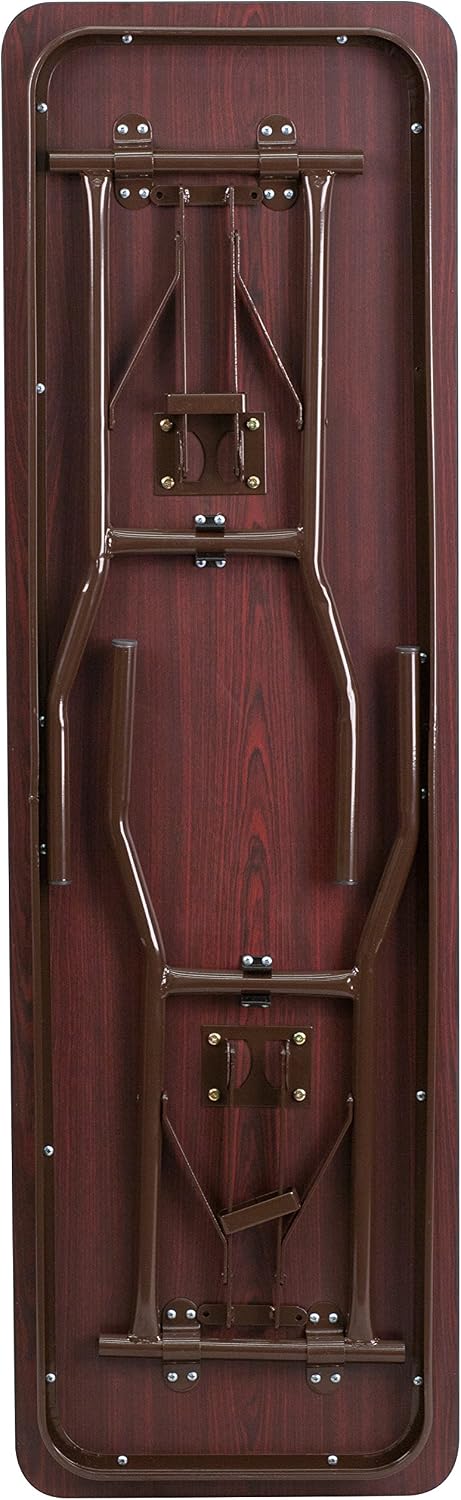 EMMA + OLIVER 5-Foot Mahogany Melamine Laminate Folding Training/Seminar | Table, Event Table