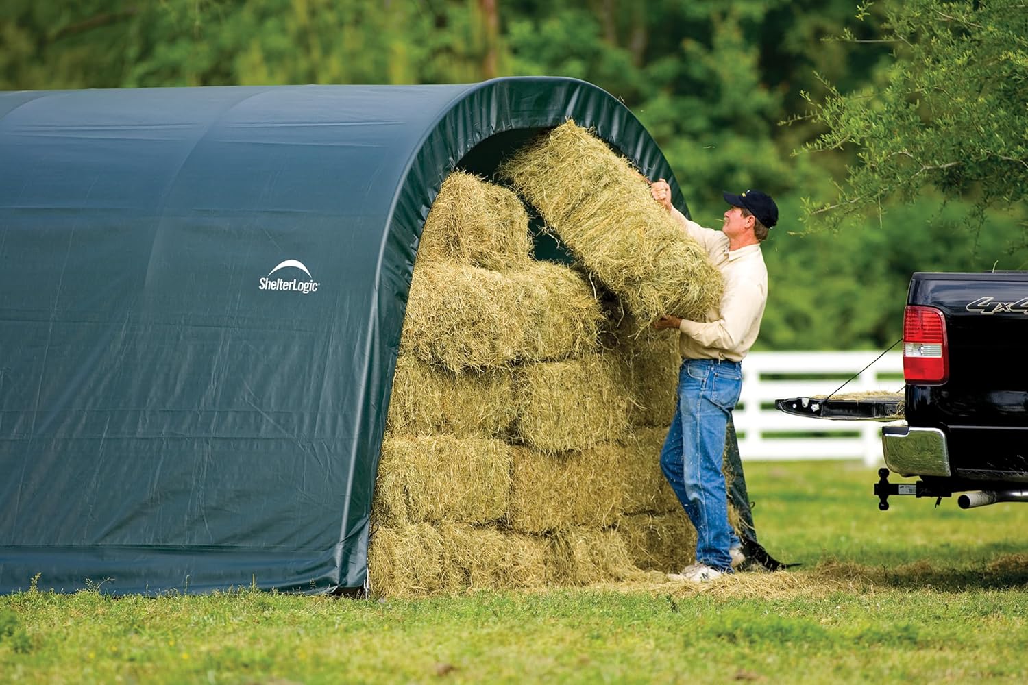 ShelterLogic 20 x 12 x 8 ft Green Ag. Run-in Shelter