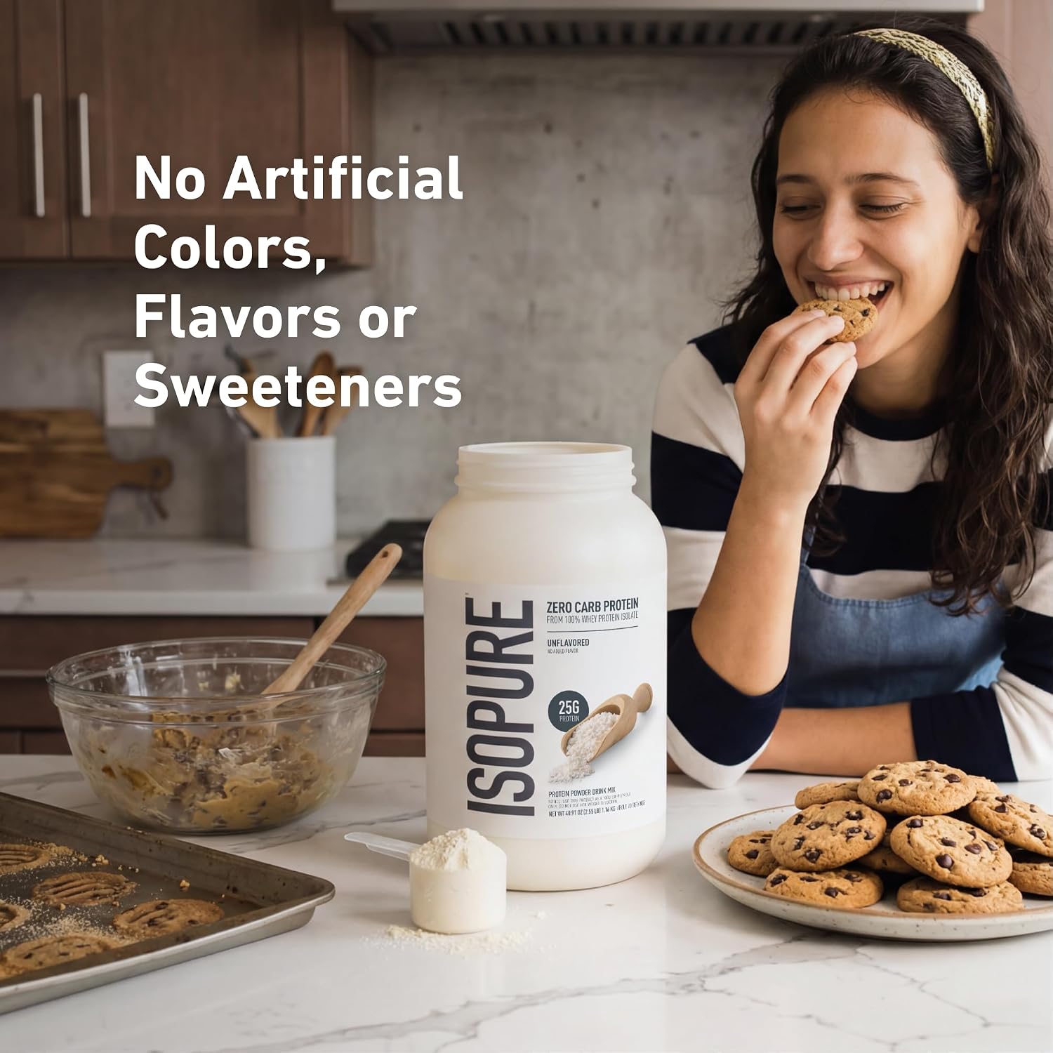 Isopure Zero Carb 100% Pure Whey Isolate Protein Powder, Gluten Free, with Vitamins, Unflavored, 25g Protein Per Serving, 3 lb | 25g Protein Per Serving, 100% Whey Protein Isolate, Gluten Free, with Added Vitamins for Immune Support & Muscle Recovery
