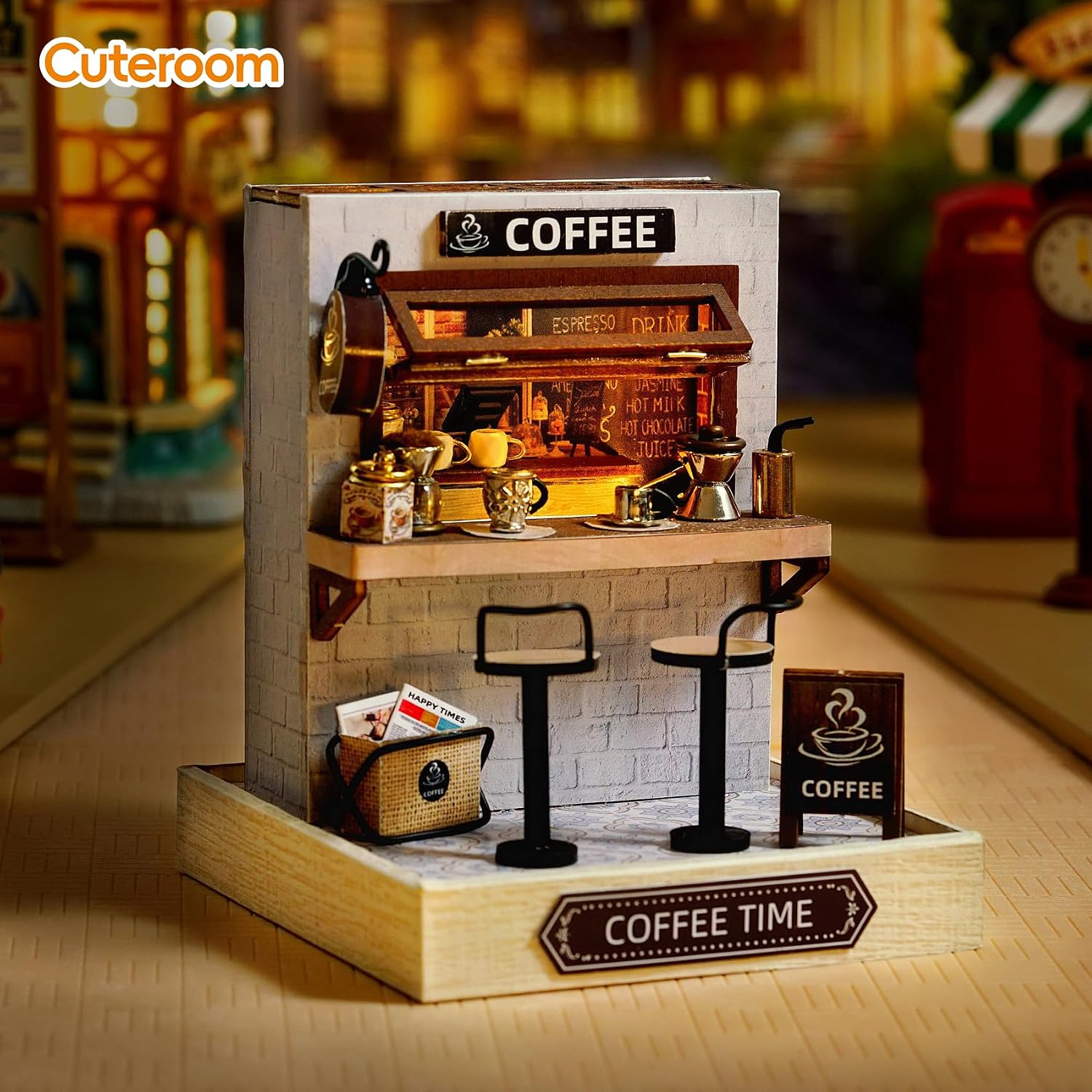 CUTEROOM DIY Doll Room Miniature Furniture Wooden House Kit-Study Room