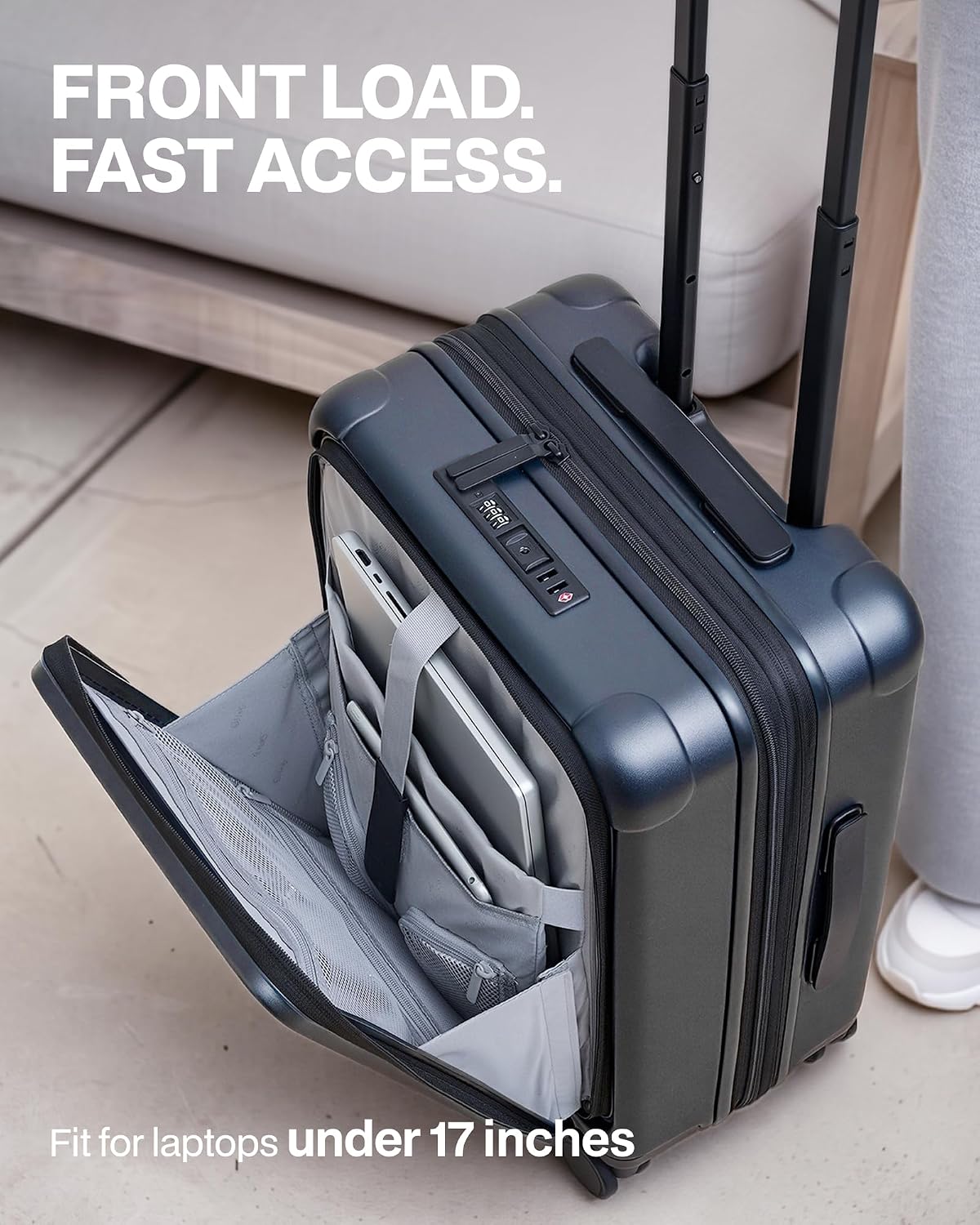 Coolife Expandable Luggage with TSA Lock Carry On Green | Front Pocket with Laptop Compartment,22x14x9 Airline Approved,Durable Hardshell Suitcases,Reinforced Bottom Groove