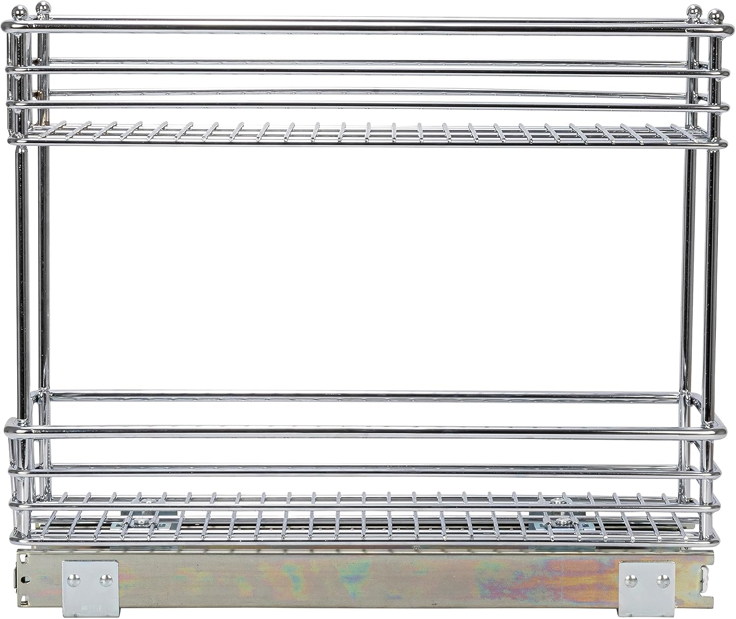 Household Essentials Glidez 2‑Tier Multipurpose Chrome‑Plated Steel Pull‑Out/Slide‑Out Under Cabinet Organizer, Chrome Finish