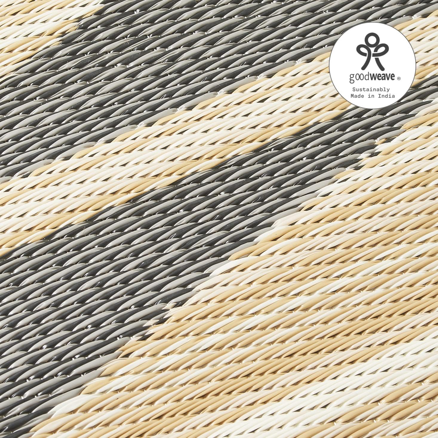 Fab Habitat Outdoor Rug - Waterproof, Fade Resistant, Crease-Free - Premium Recycled Plastic - Geo Tribal - Porch, Deck, Balcony, Mudroom