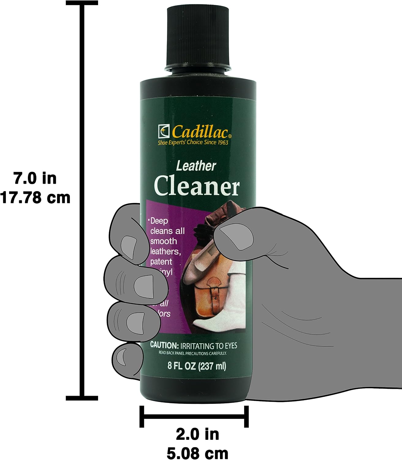 Cadillac Leather Cleaner, Shoes, Boots, Handbags, Auto | Removes dirt, grime and salt from finished leathers. For furniture and upholstery.