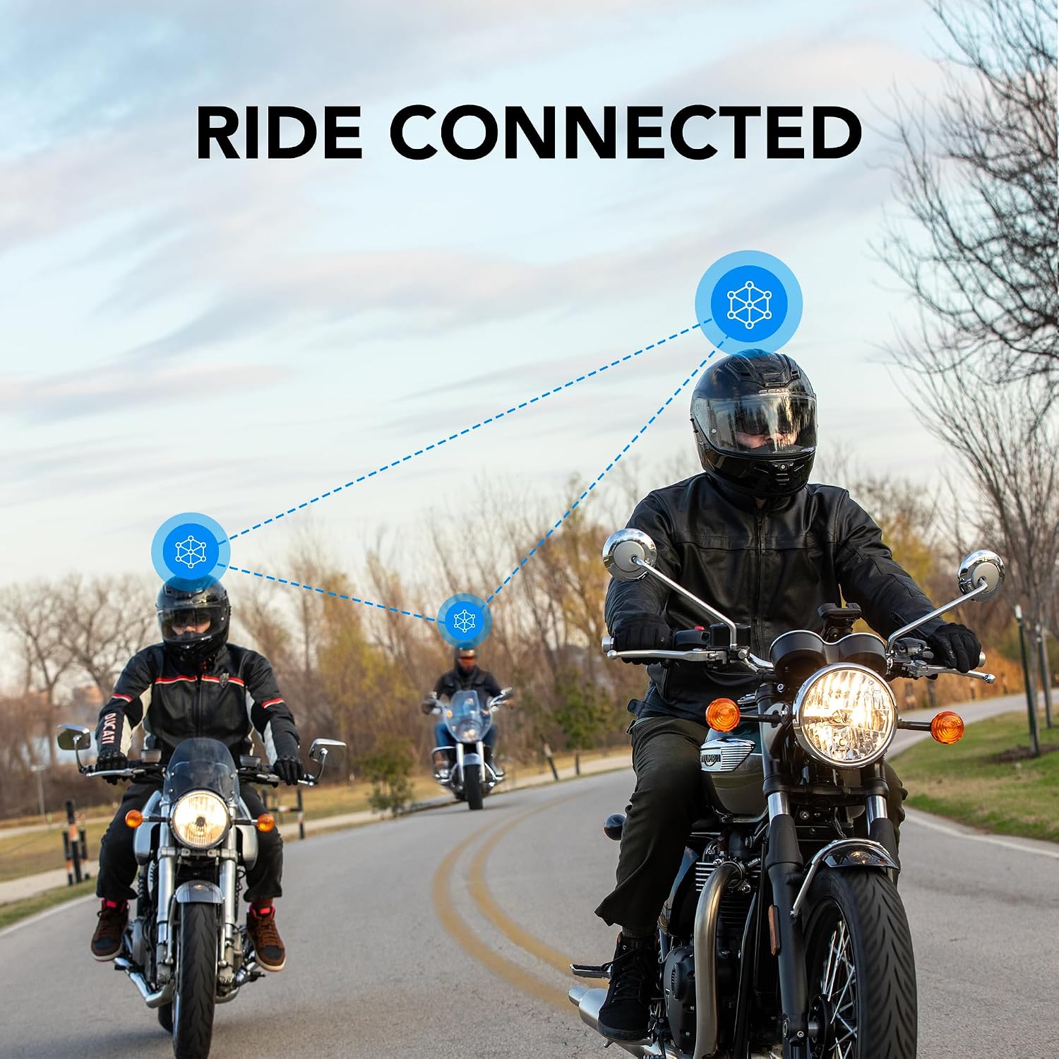 Sena Phantom and ANC Full Face Smart Motorcycle Helmet with Integrated Communications, LED Lighting, and 2nd Generation Sound by Harman Kardon