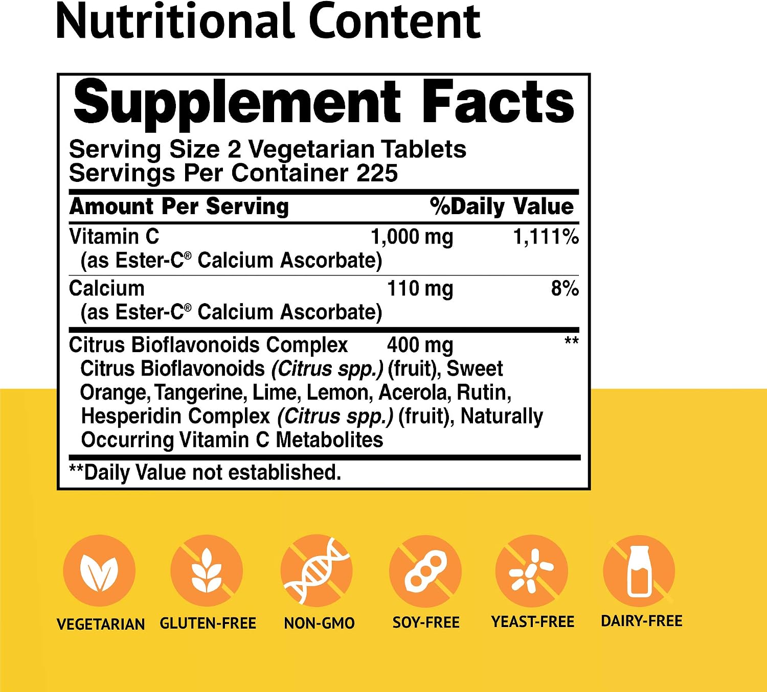 Ester-Vitamin C with Citrus Bioflavonoids 500 Milligrams 450 Veg Tabs