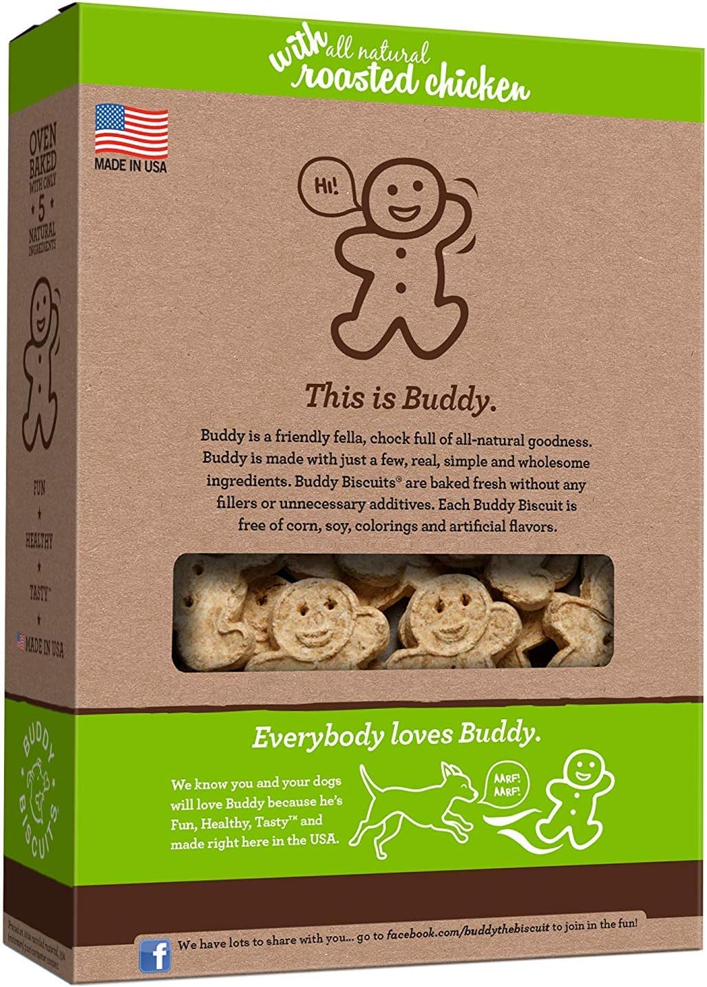 Buddy Biscuits Oven-Baked, Healthy Whole-Grain, Crunchy Treats for Dog