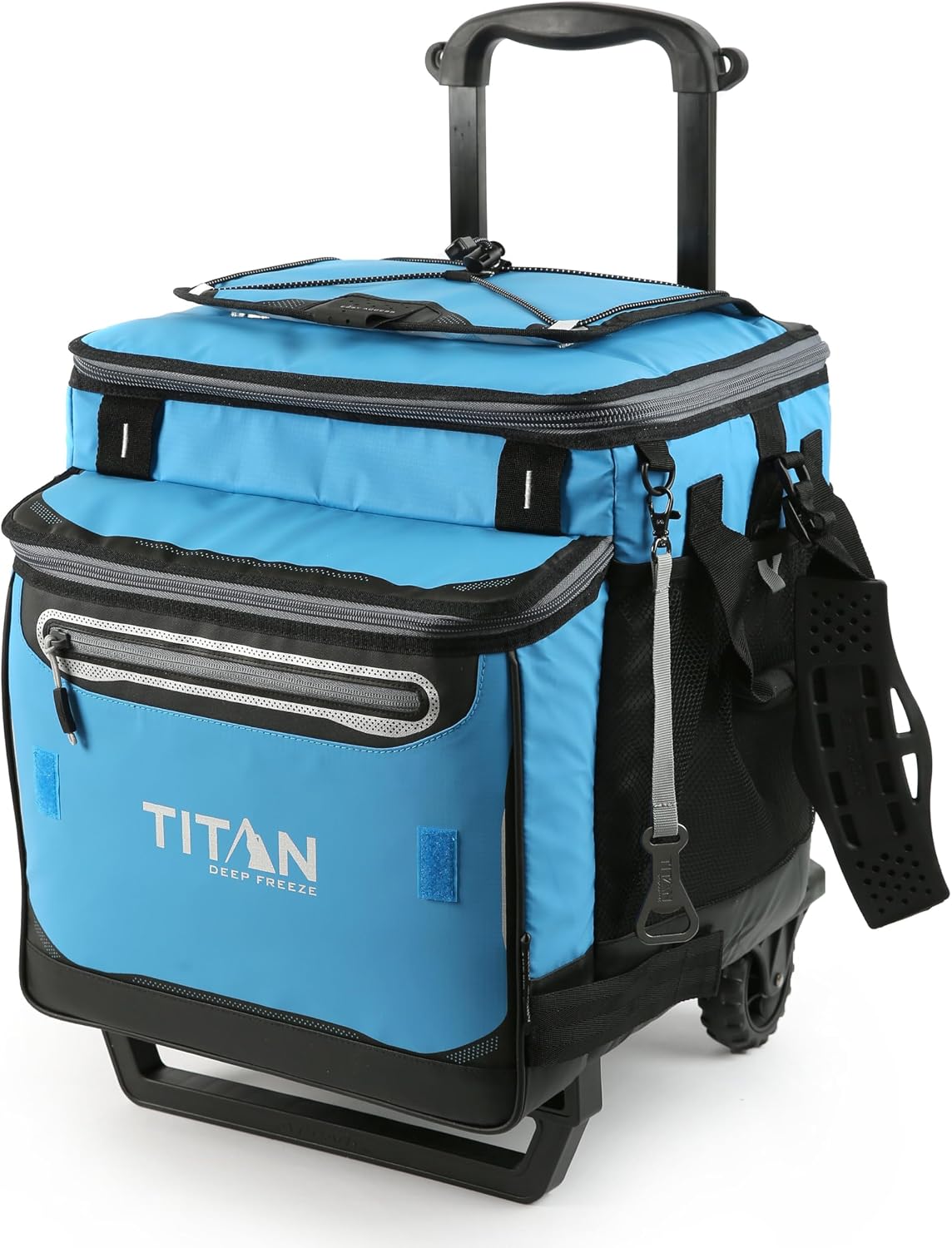 Titan by Arctic Zone Deep Freeze Wheeled Cooler - 60 Can Rolling Cooler with Deep Freeze Insulation and Detachable All-Terrain Cart with Wheels