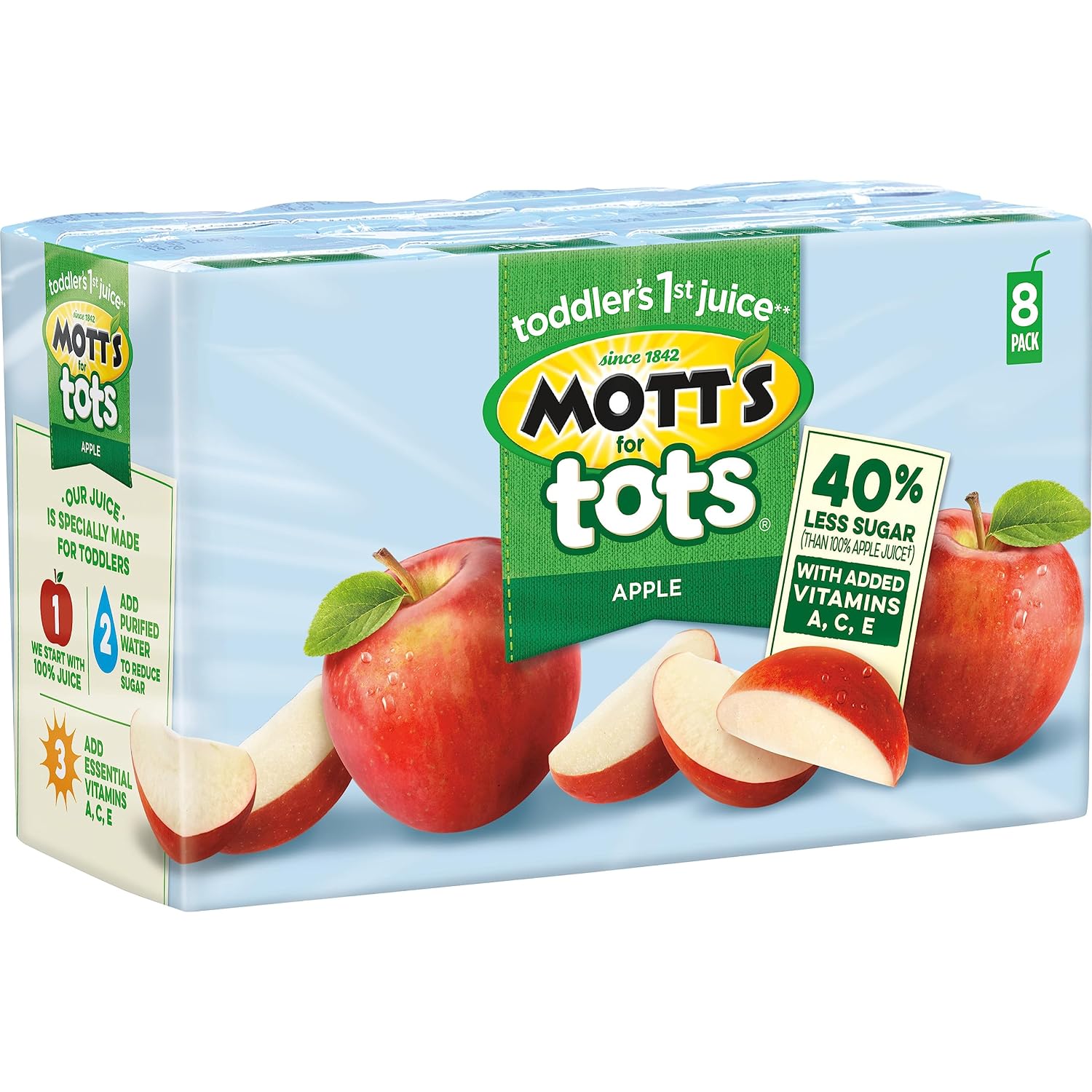 Mott's 100% Original Apple Juice, 6.75 Fl Oz Boxes, 32 Count (4 Packs Of 8), 2 Servings Of Fruit, 100% Fruit Juice, Gluten-free, Caffeine-free, Kosher, Contains No Artificial Colors Or Sweeteners