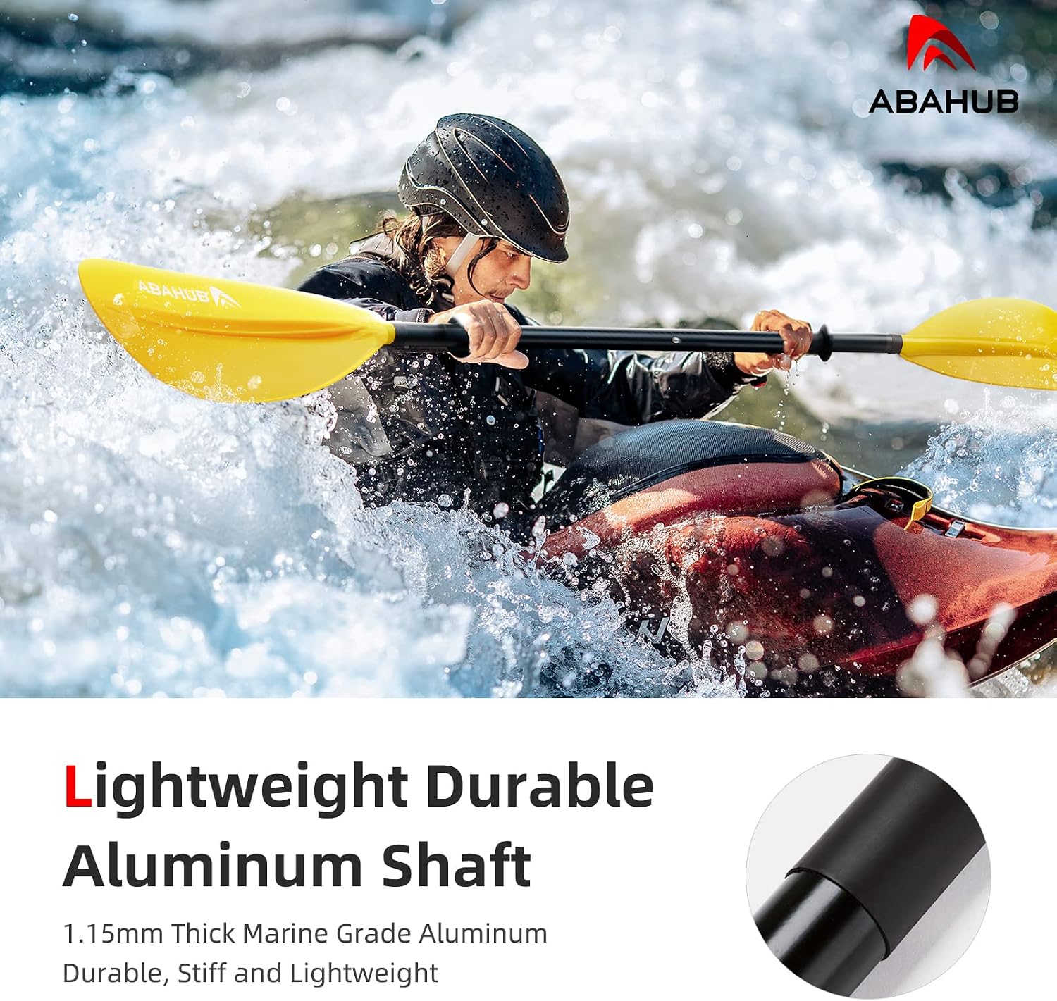 Abahub Kayak Paddle with Free Leash 220-240cm Kayaking Oars
