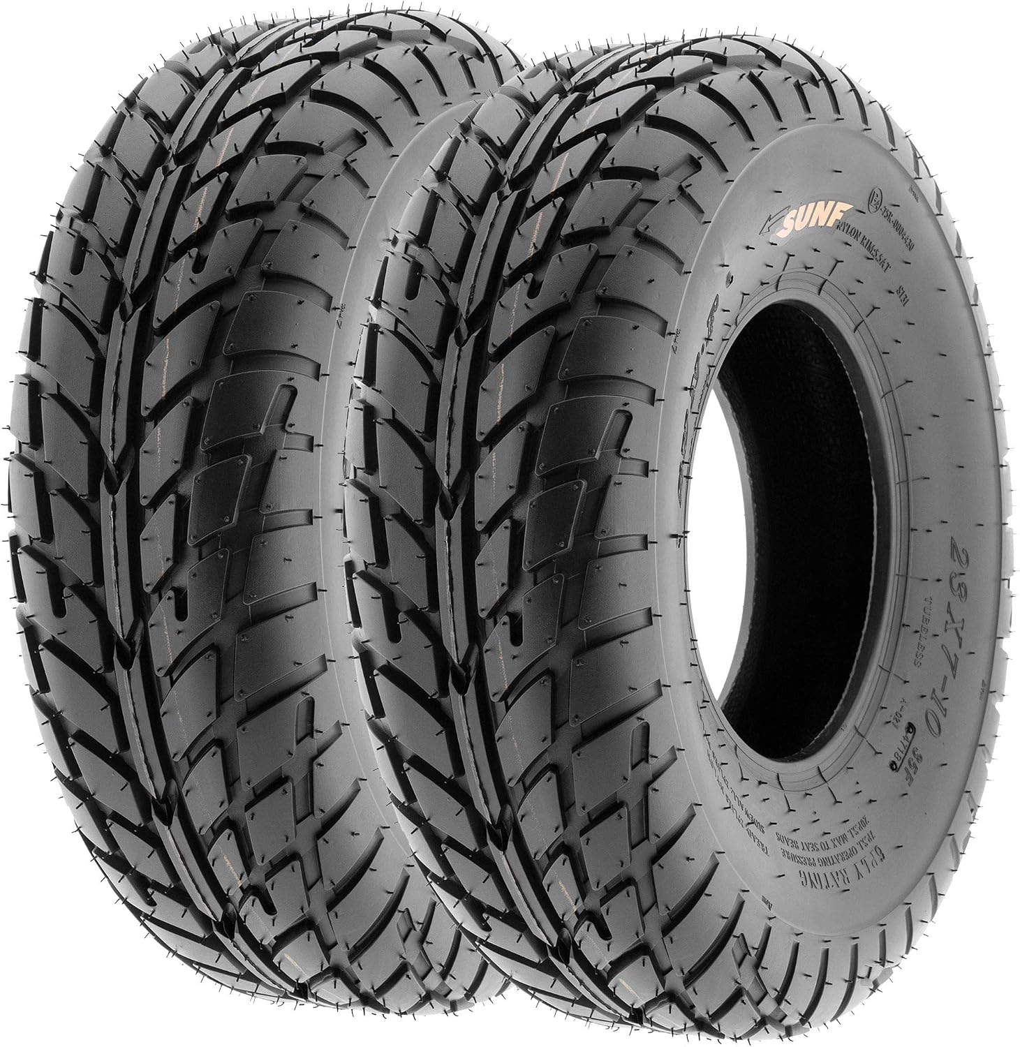 SunF A021 TT Road Go ATV UTV Flat Track & Asphalt Tires 19x6-10 Front & 225/45-10 Rear, 6 PR, Set of 4