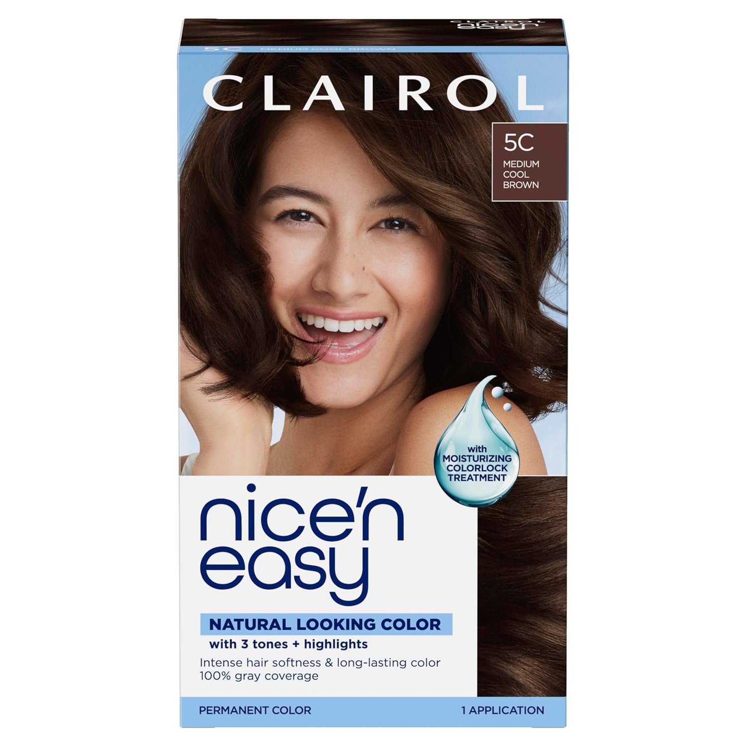 Clairol Nice'n Easy Permanent Hair Dye, 6A Light Ash Brown | Pack of 3