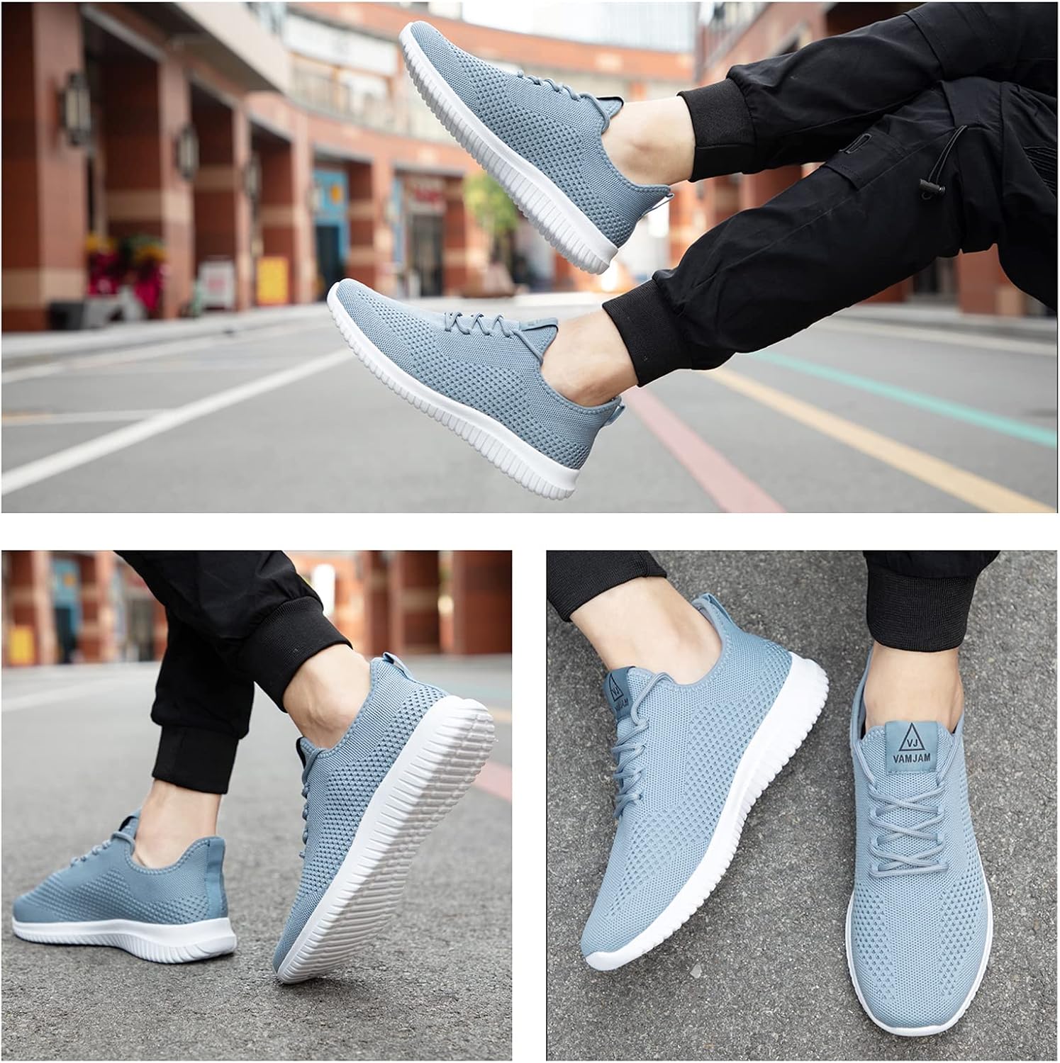 VAMJAM Men's Running Shoes Ultra Lightweight Breathable Walking Shoes Non Slip Athletic Fashion Sneakers Mesh Workout Casual Sports Shoes