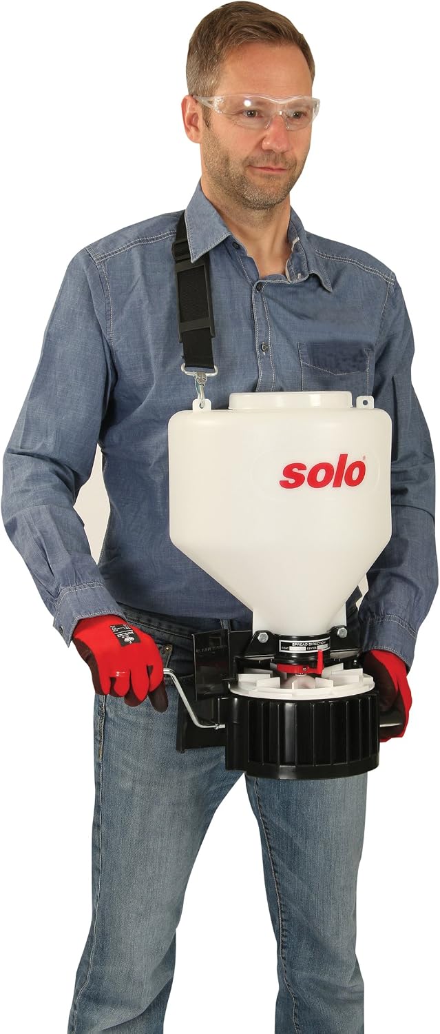 SOLO Inc 421 20-Pound Capacity Portable Chest-Mount Spreader with Comfortable Cross-Shoulder Strap - 421S, White, 20lb