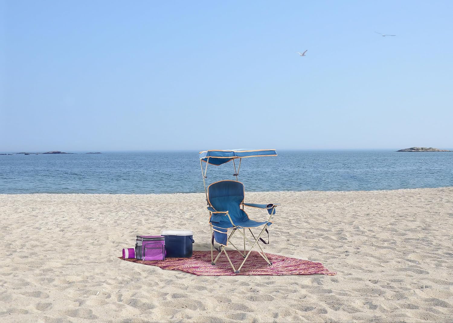 Quik Shade Max Shade High and Wide Folding Camp Tilt UV Sun Protection Canopy Chair