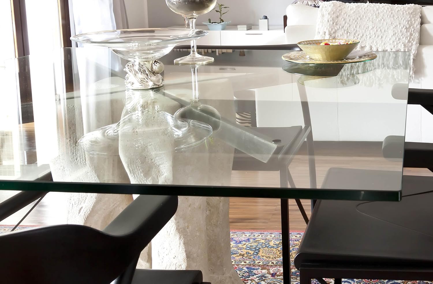 Clear Tempered Glass Table Top 22 Inch Square Flat Polished Edge with 1/4 Inch Thickness for Dining, Coffee or Side Tables by Fab Glass and Mirror